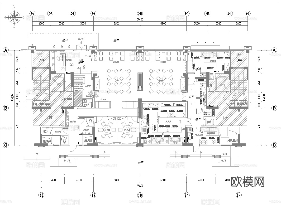 特色中餐厅 最新全套施工图合集cad施工图