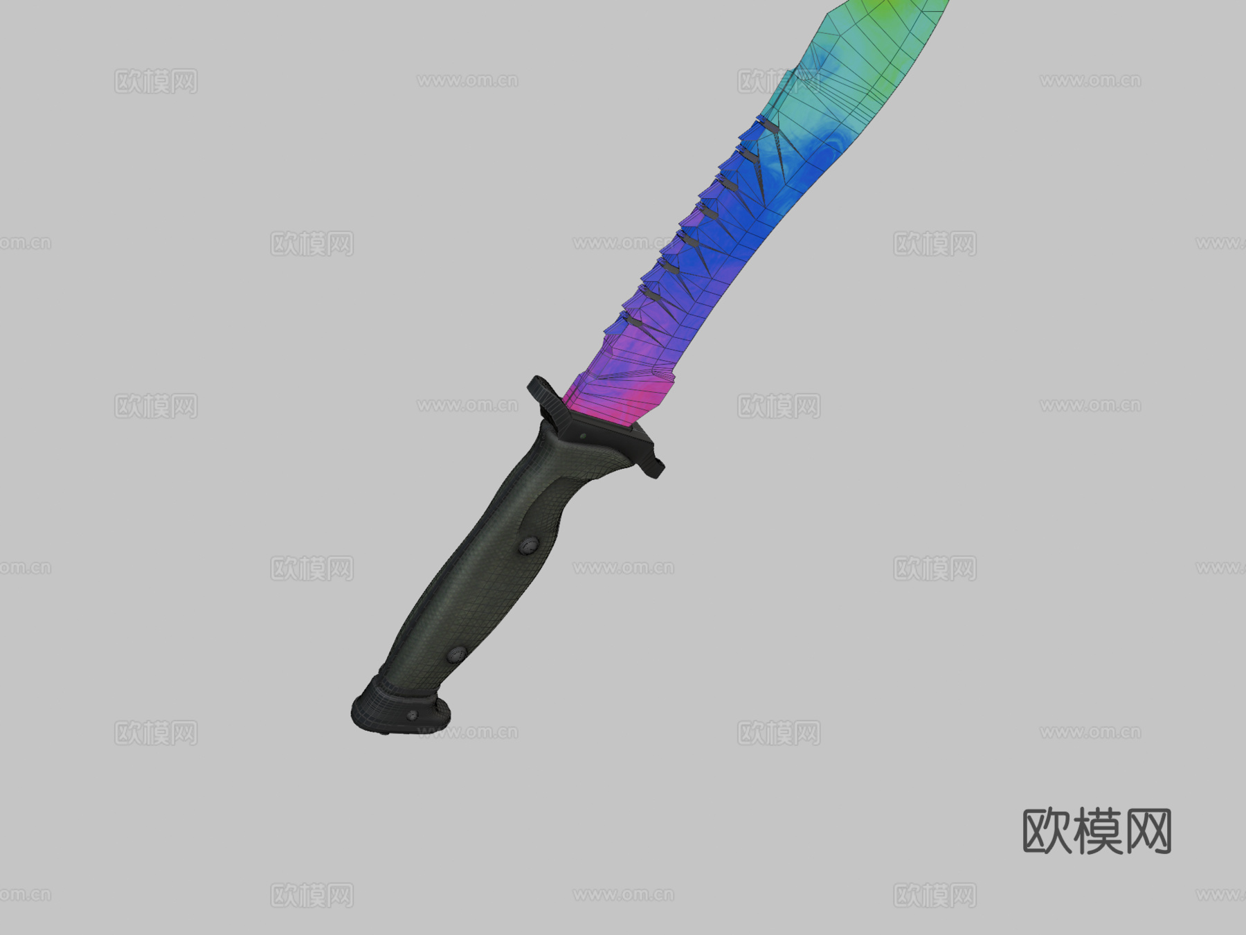 鲍伊刀彩色油墨3d模型下载（渲染图2）