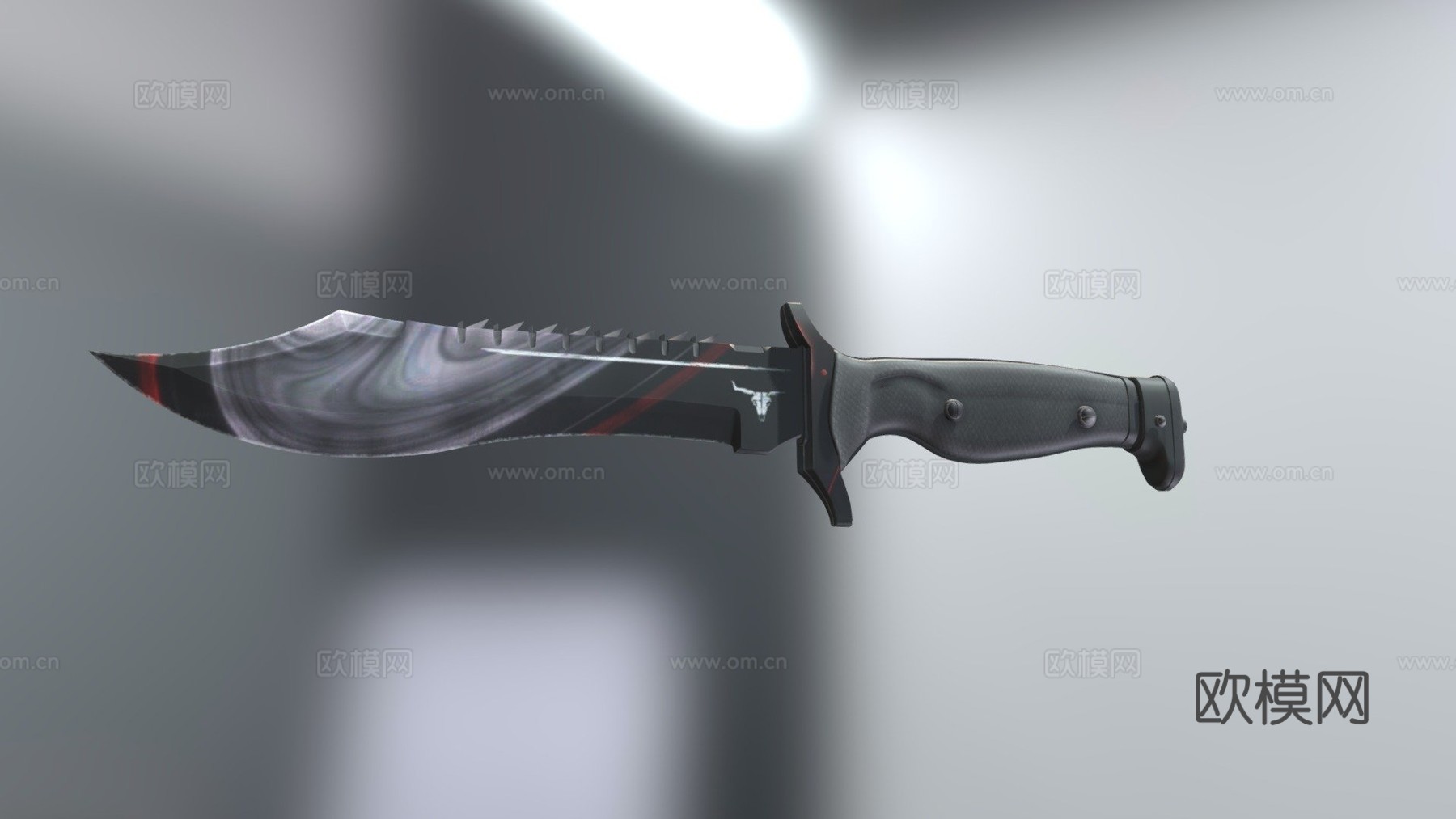 鲍伊猎刀苏格兰纹4号3d模型下载（渲染图1）