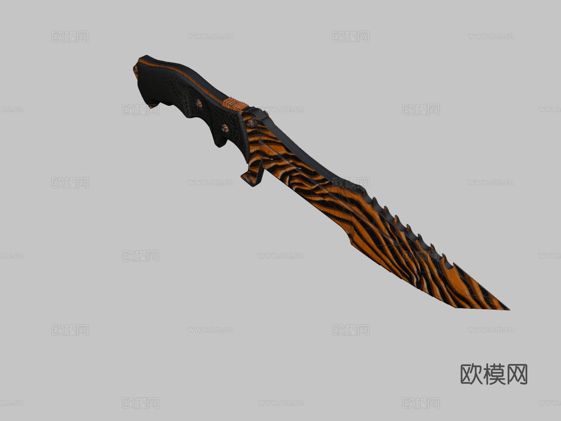 猎人刀擦伤橙3d模型下载（渲染图2）
