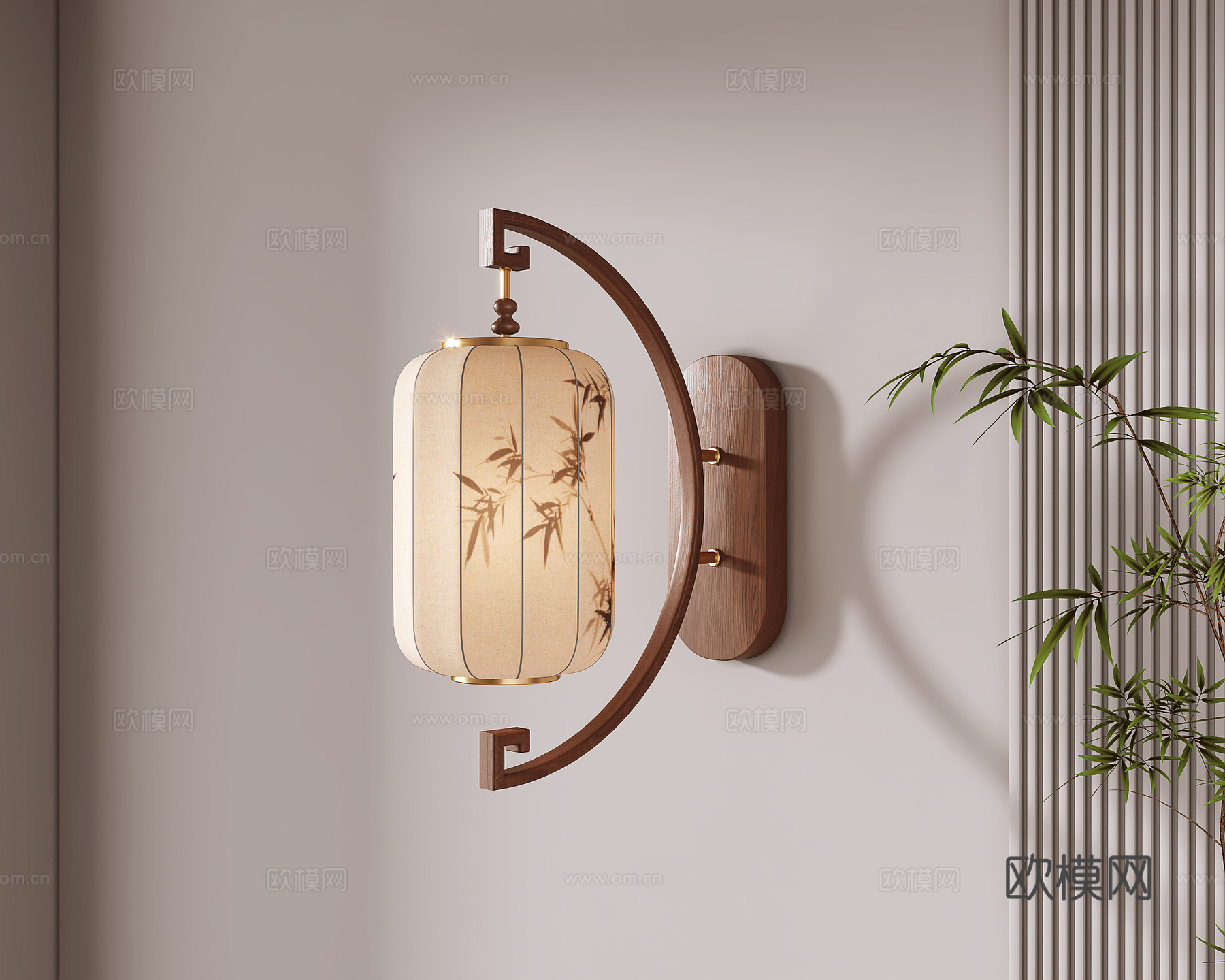 新中式壁灯su模型