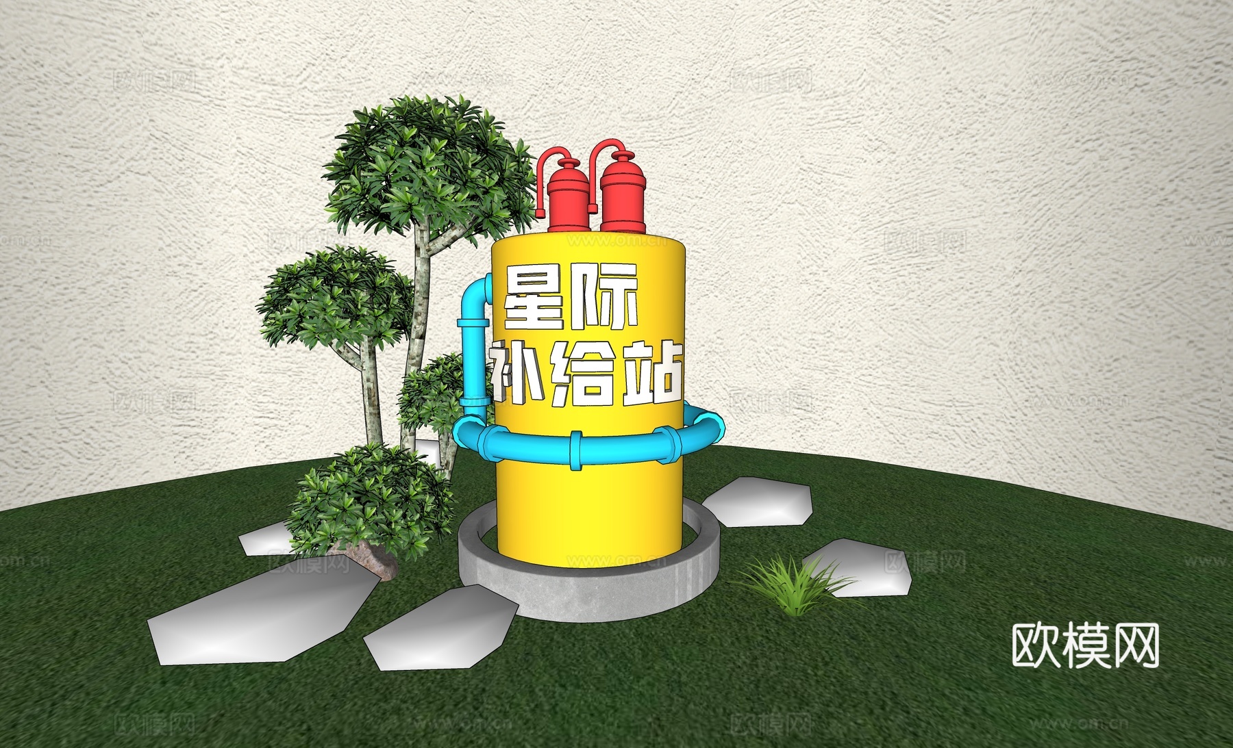 科技美陈 科技导视 公园导视 美陈导视 美陈打卡su模型