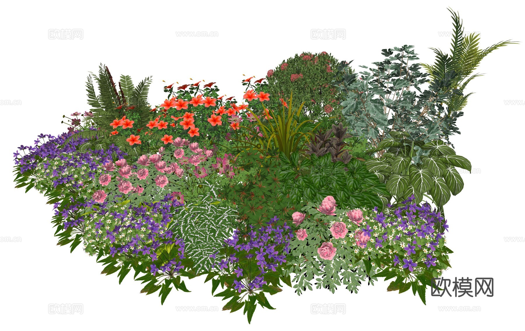 现代庭院植物景观组合su模型