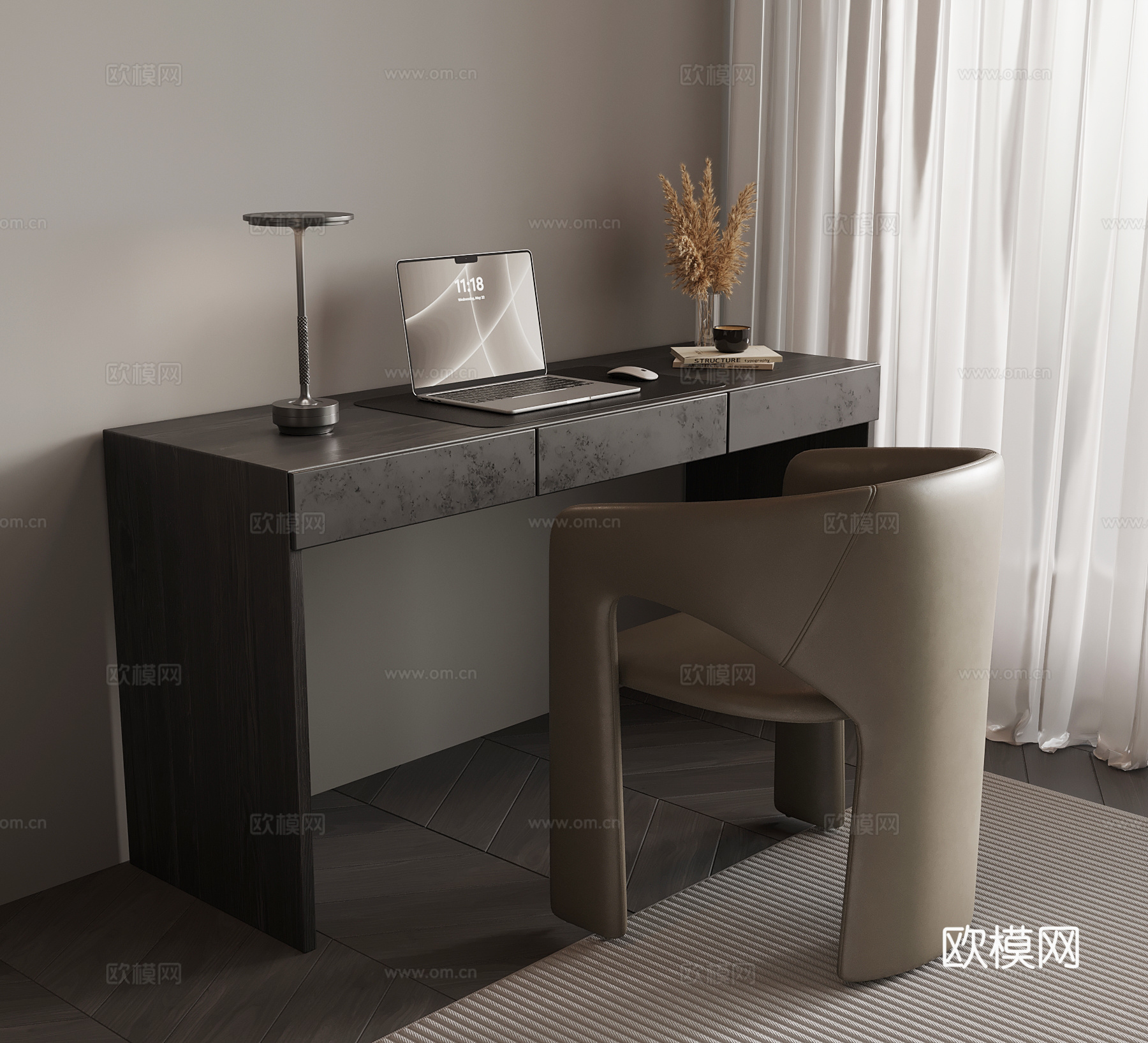 现代书桌椅su模型