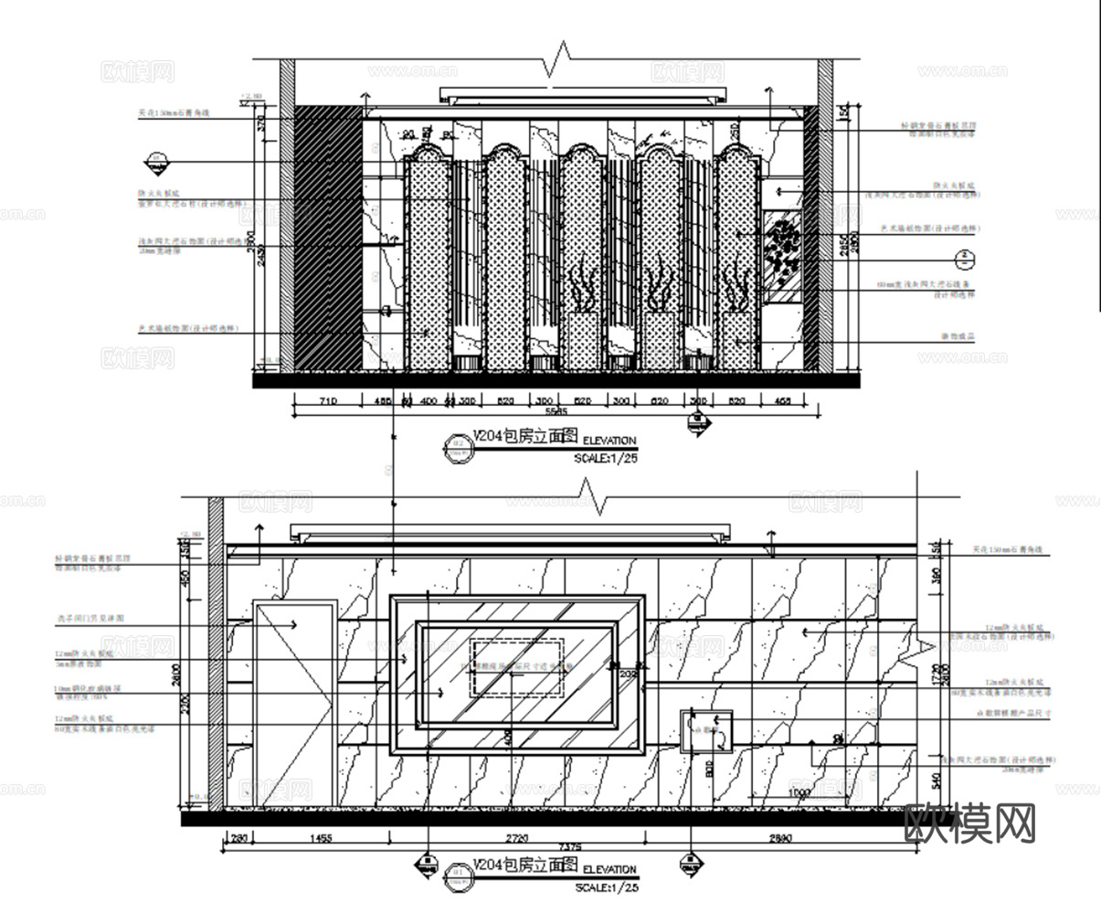 5套商务KTV室内CAD施工图效果图cad施工图