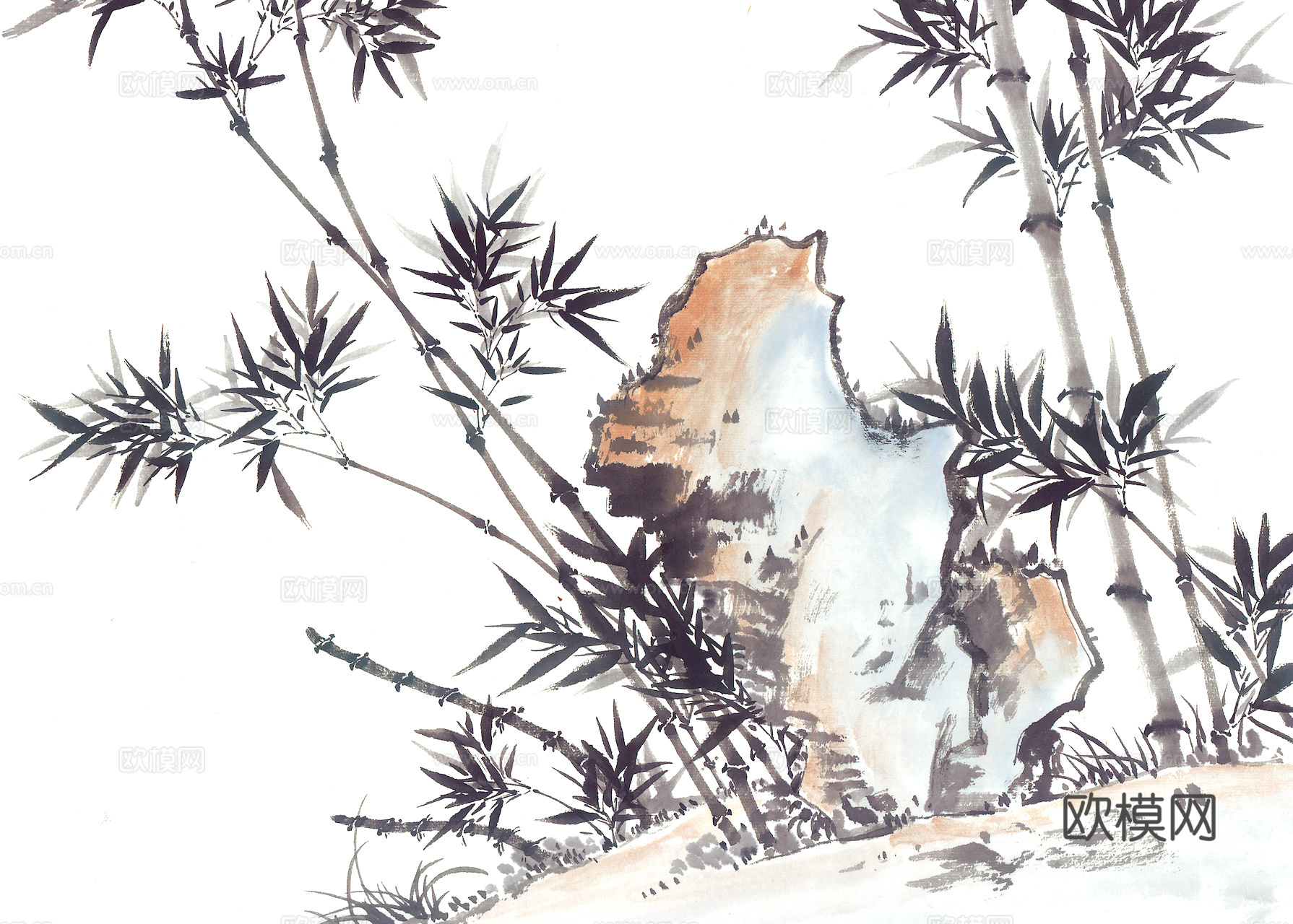 中式新中式挂画壁画字画山水花鸟背景墙壁纸装饰画抽象画油画下载