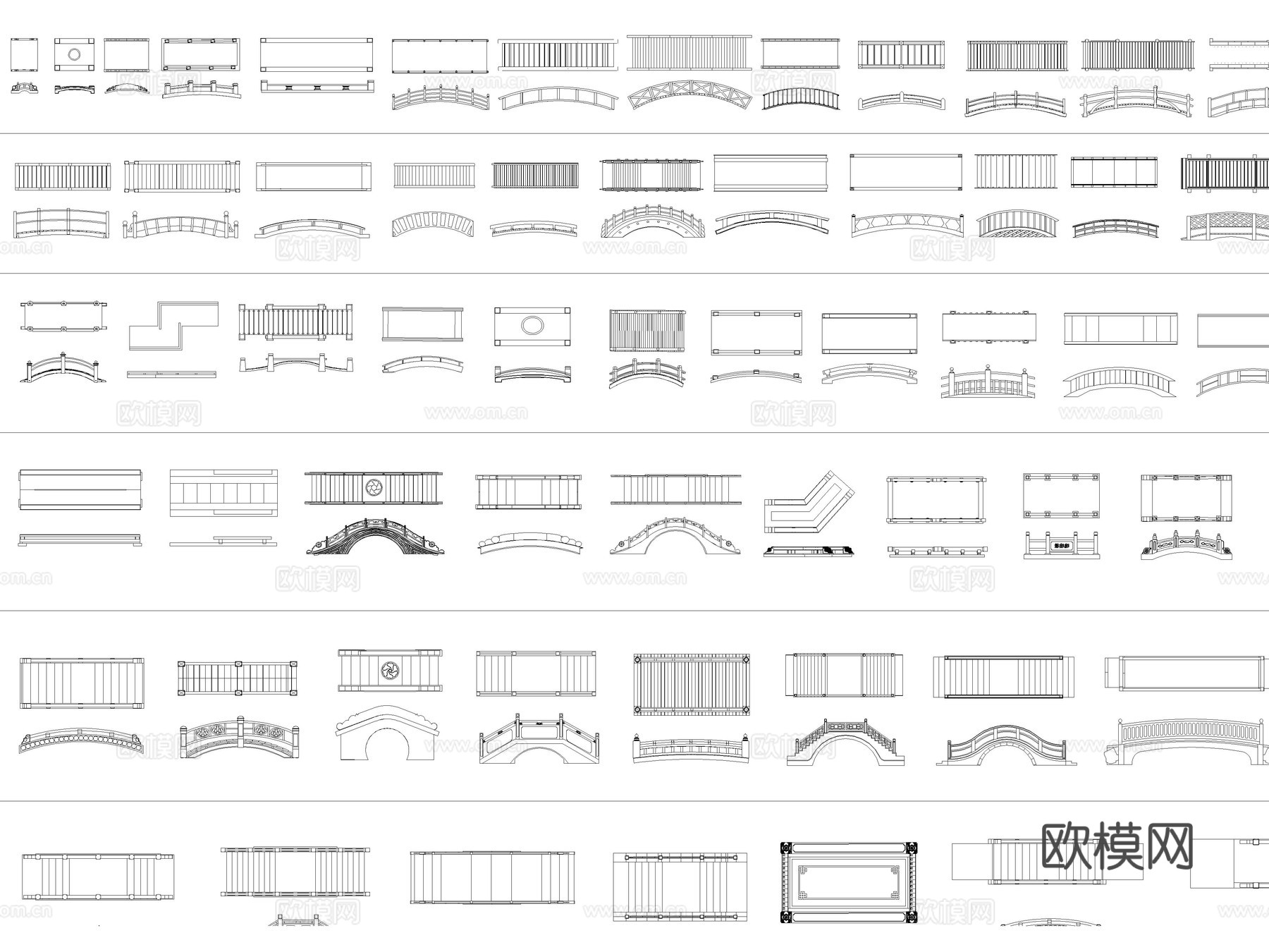 2026年最新景观桥石桥拱桥CAD图库cad施工图