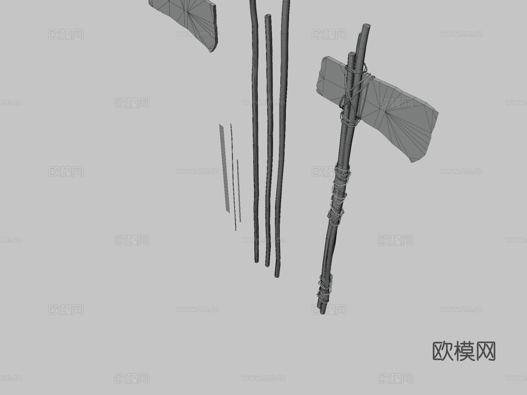 手工金属斧33d模型下载（渲染图3）