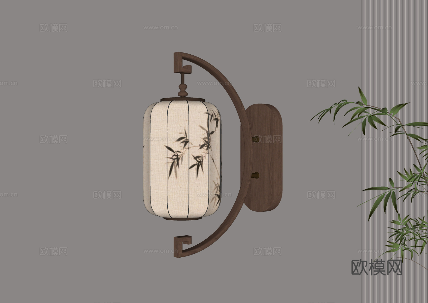 新中式壁灯su模型