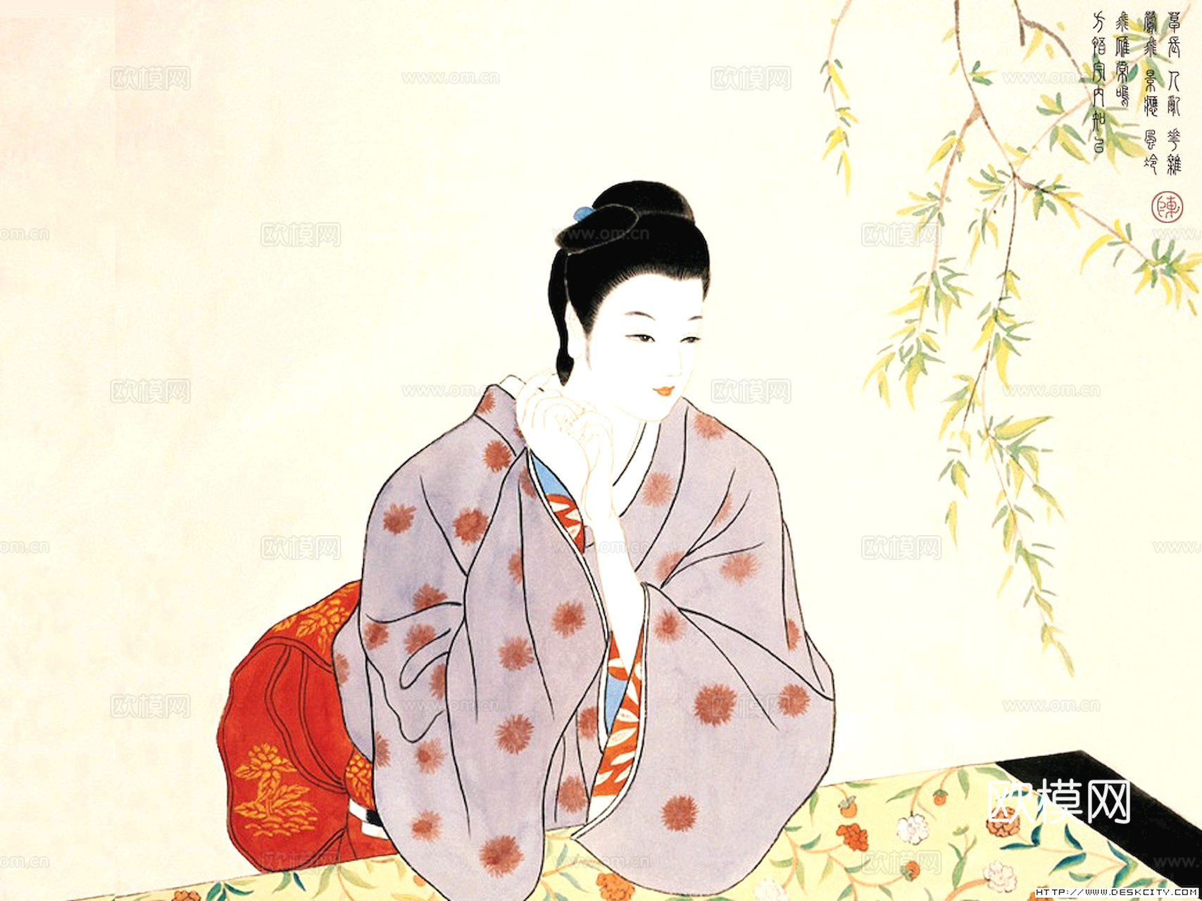 中式新中式挂画壁画字画山水花鸟背景墙壁纸装饰画抽象画油画