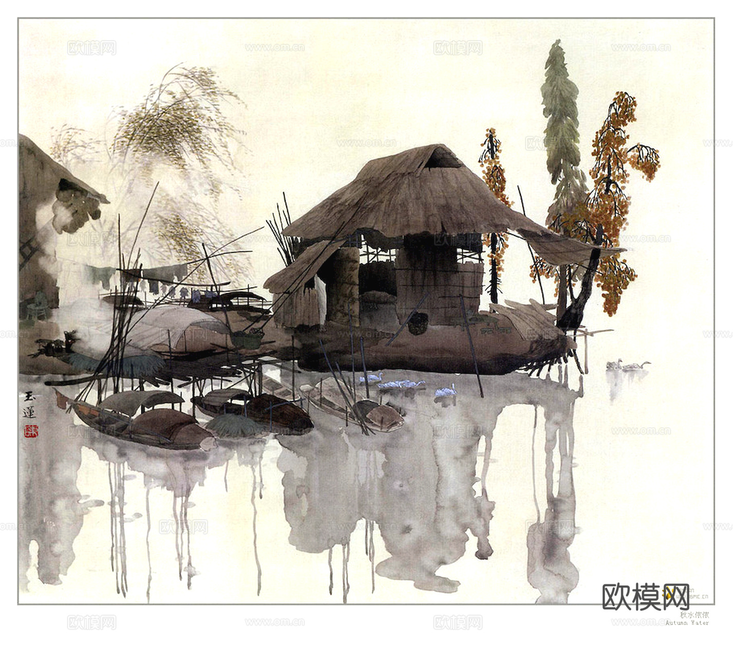 中式新中式挂画壁画字画山水花鸟背景墙壁纸装饰画抽象画油画