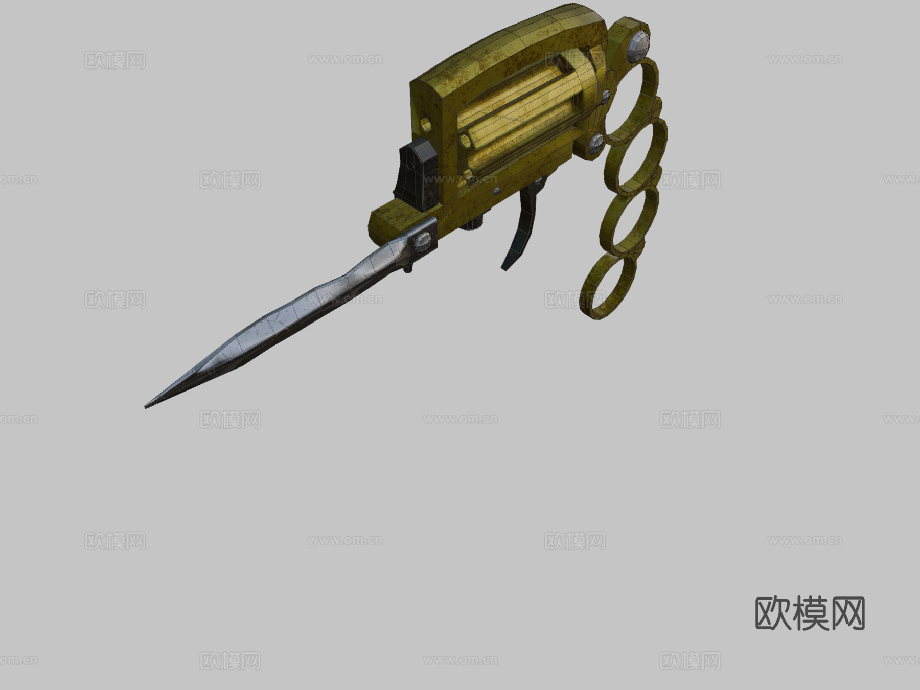 阿帕奇左轮3d模型下载（渲染图2）