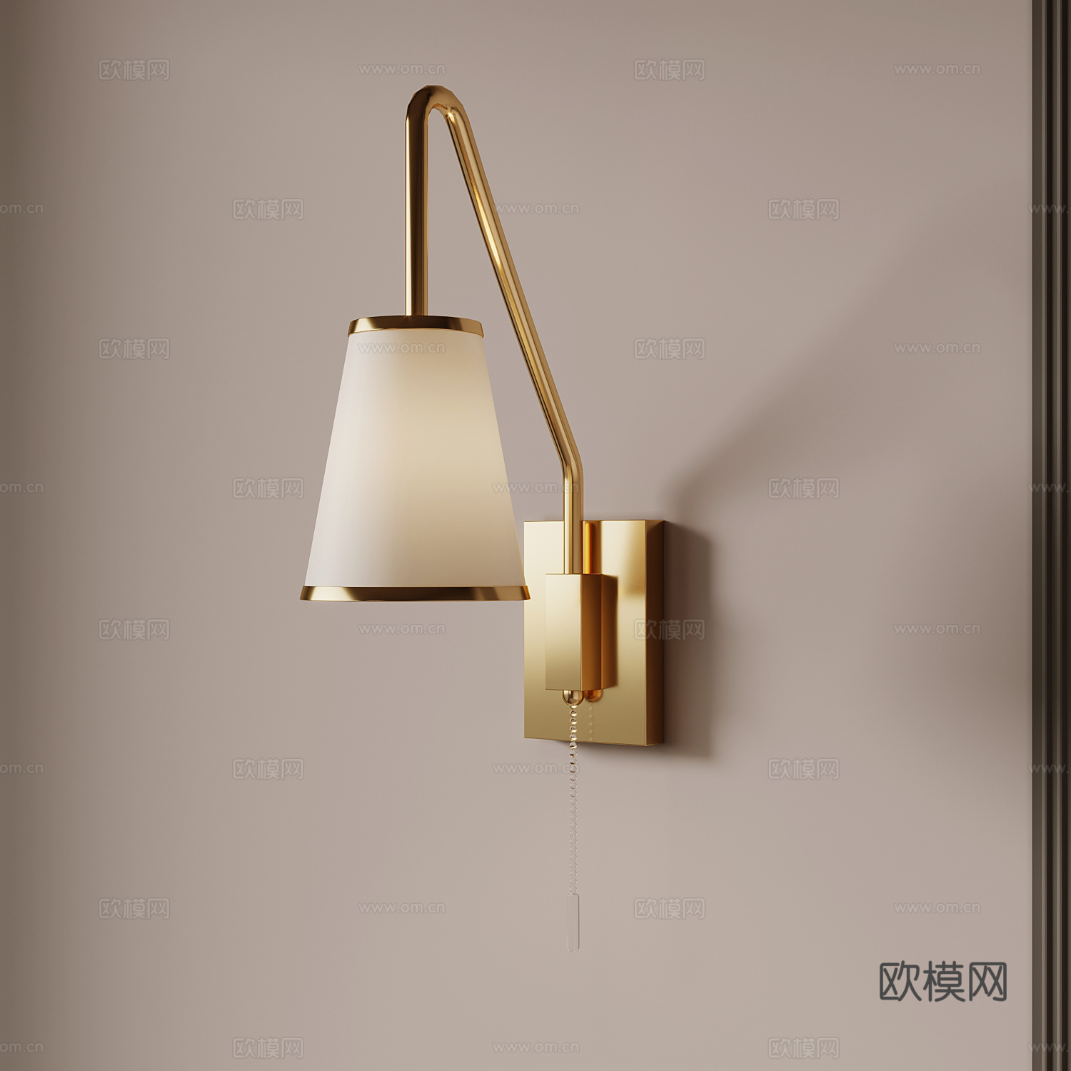 现代壁灯su模型下载（渲染图1）
