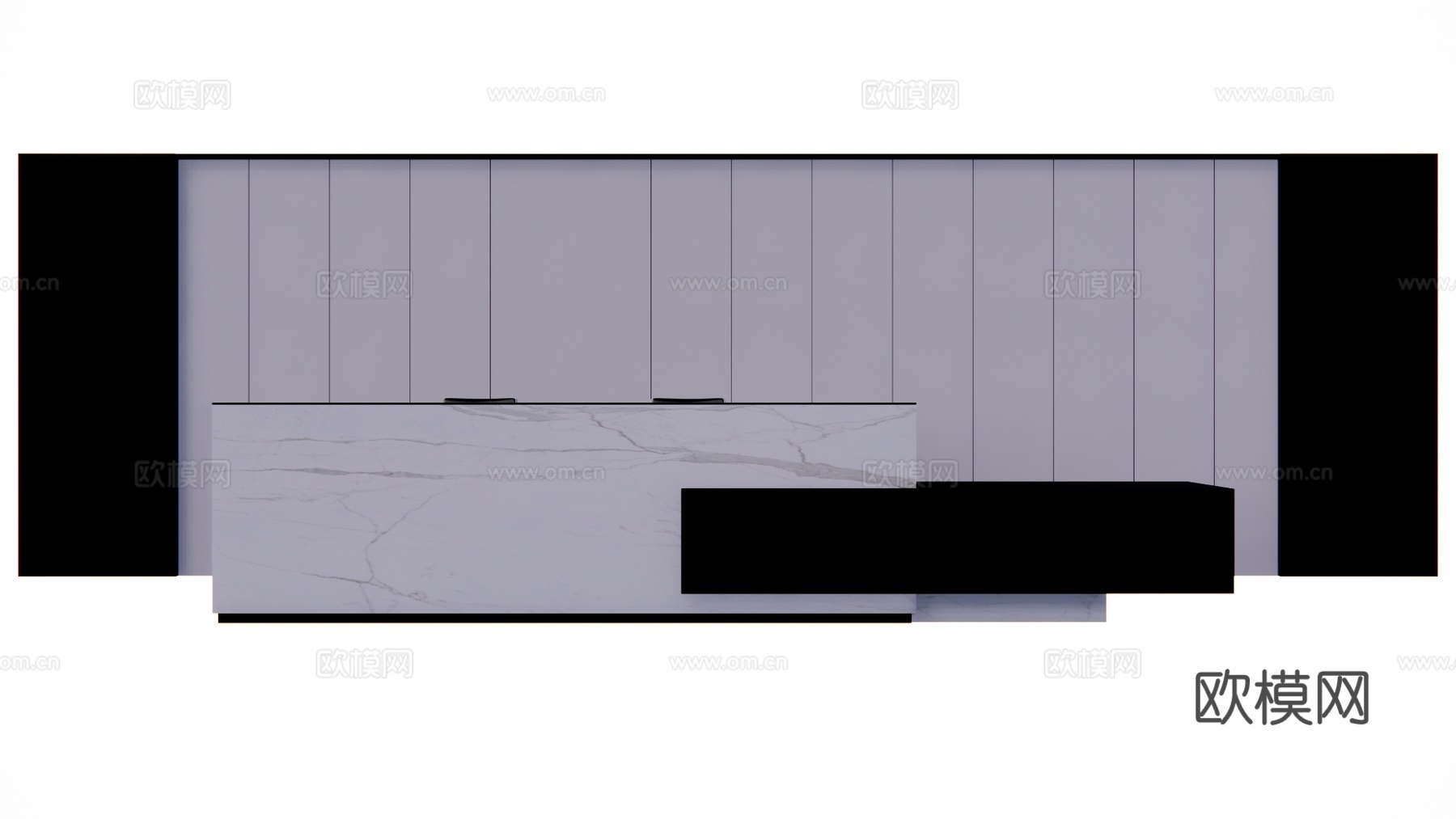 工位 公司前台 酒店前台 前台 展厅su模型