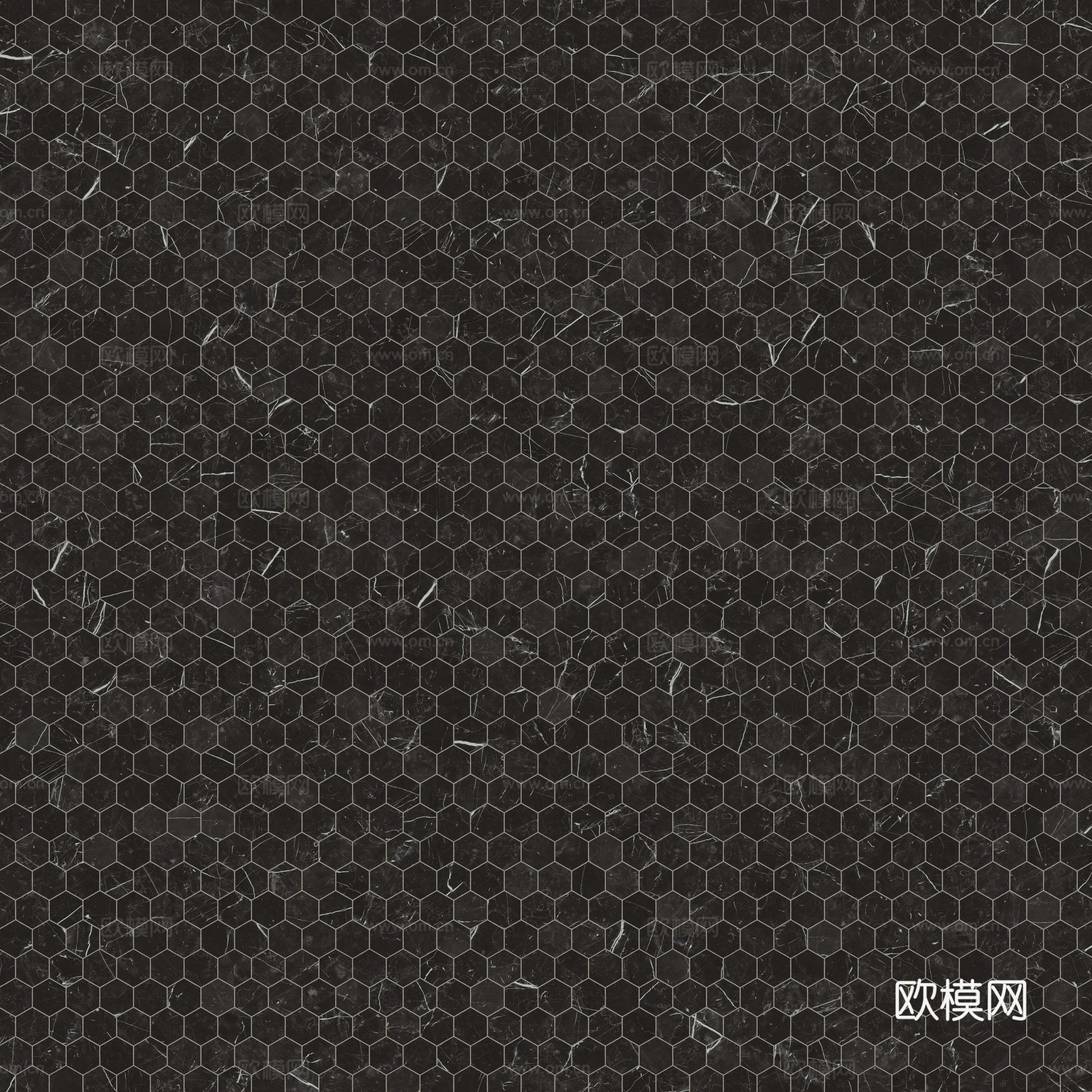 黑色六角马赛克_瓷砖马赛克_卫生间砖_大理石马赛克_墙砖