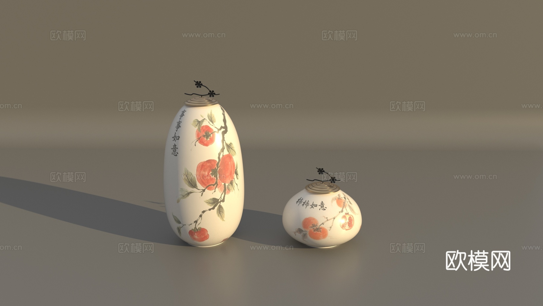 中式摆件3d模型下载