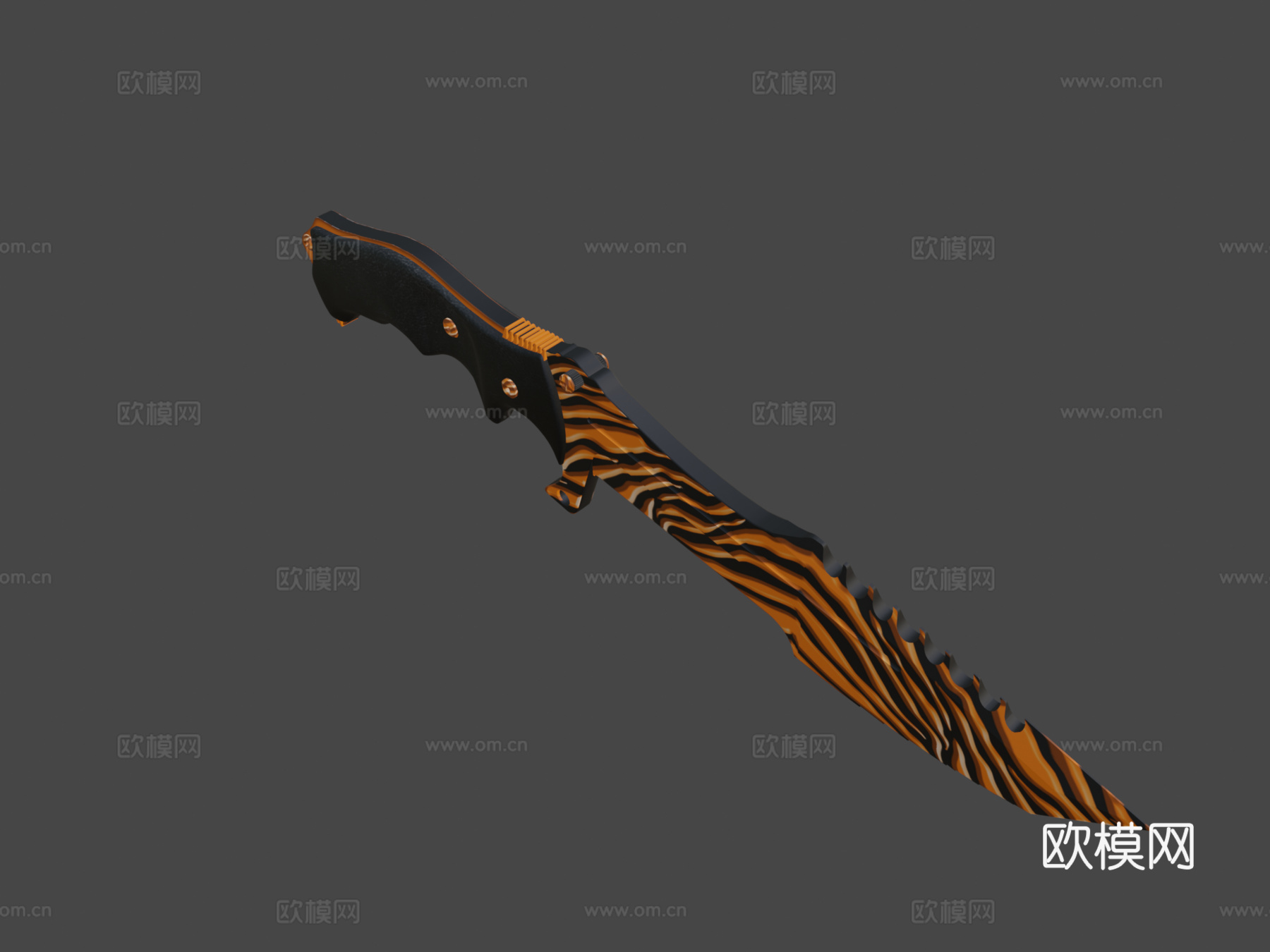 猎人刀擦伤橙3d模型下载（渲染图8）