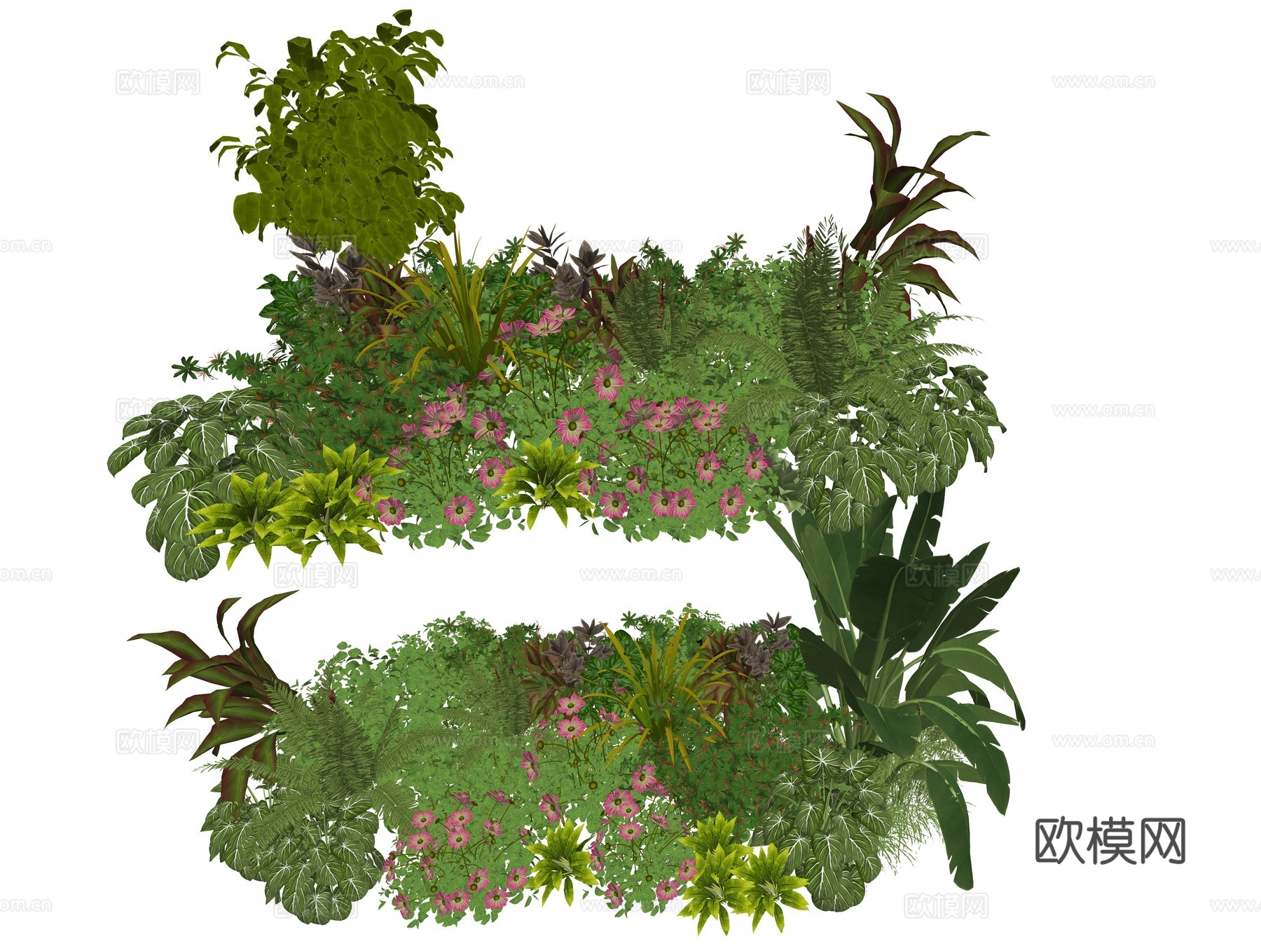 现代庭院景观植物组合su模型