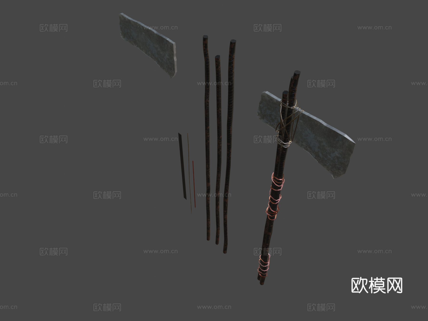手工金属斧33d模型下载（渲染图5）