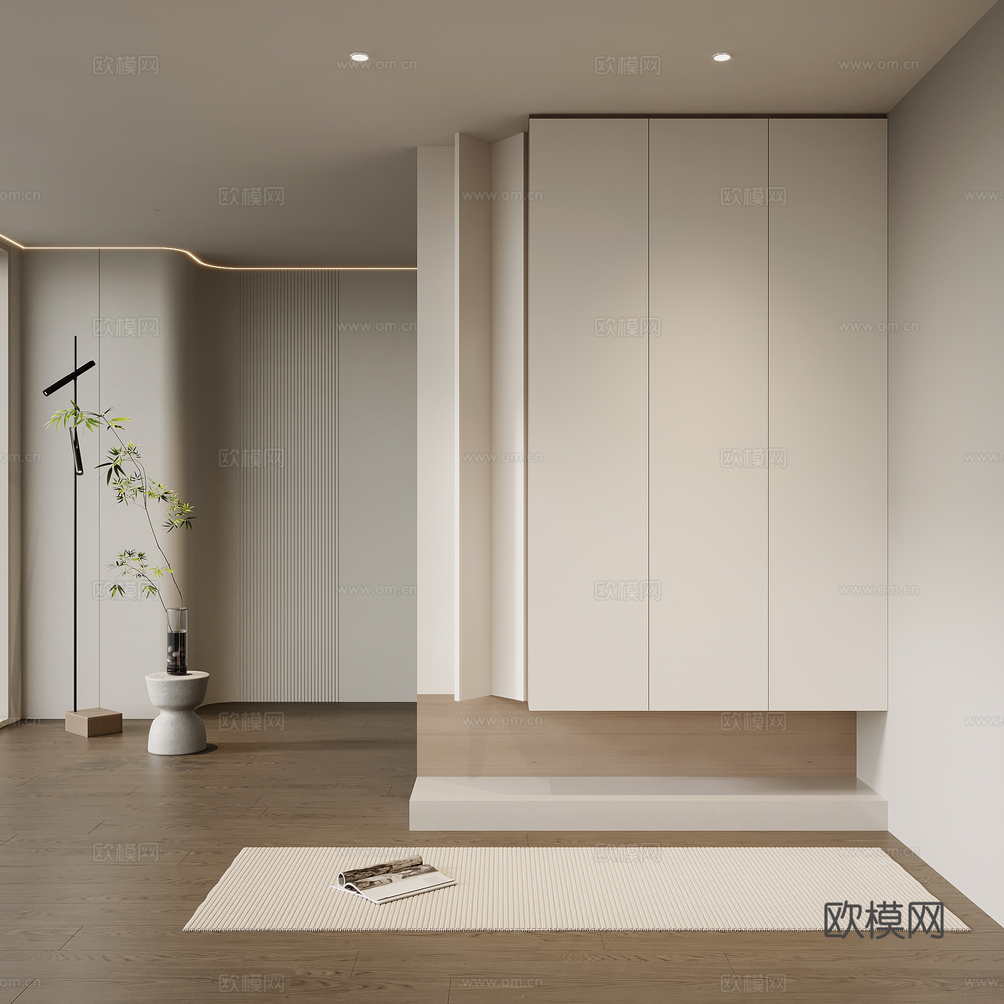 现代鞋柜 玄关鞋柜su模型