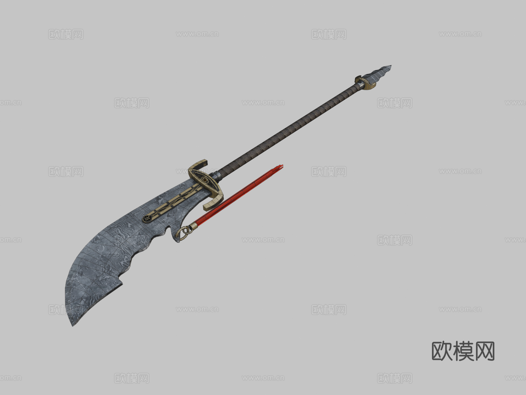关刀2低模3d模型下载（渲染图2）
