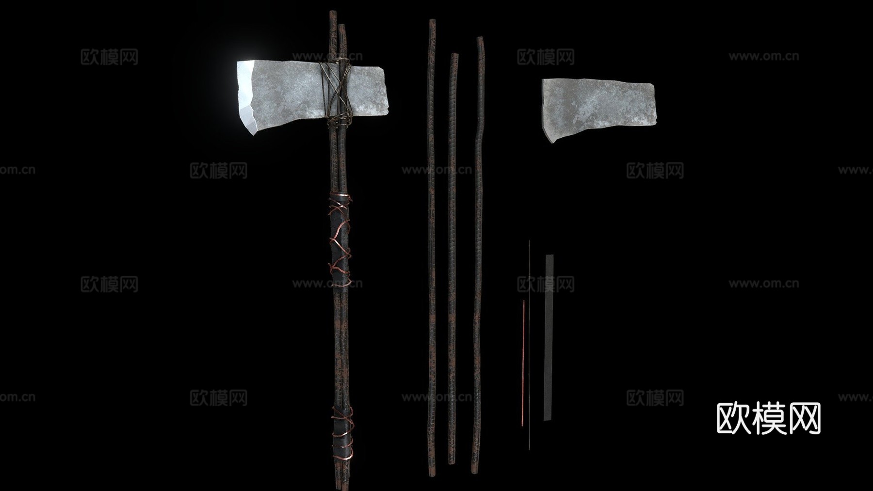 手工金属斧33d模型下载（渲染图1）