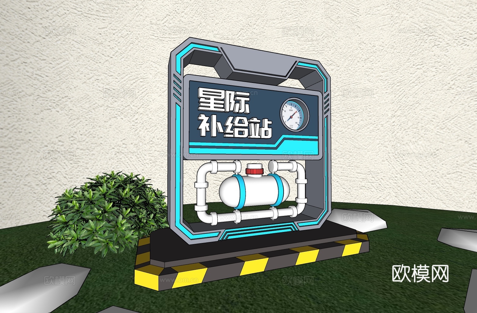 科技美陈 科技导视 公园导视 美陈导视 美陈打卡su模型