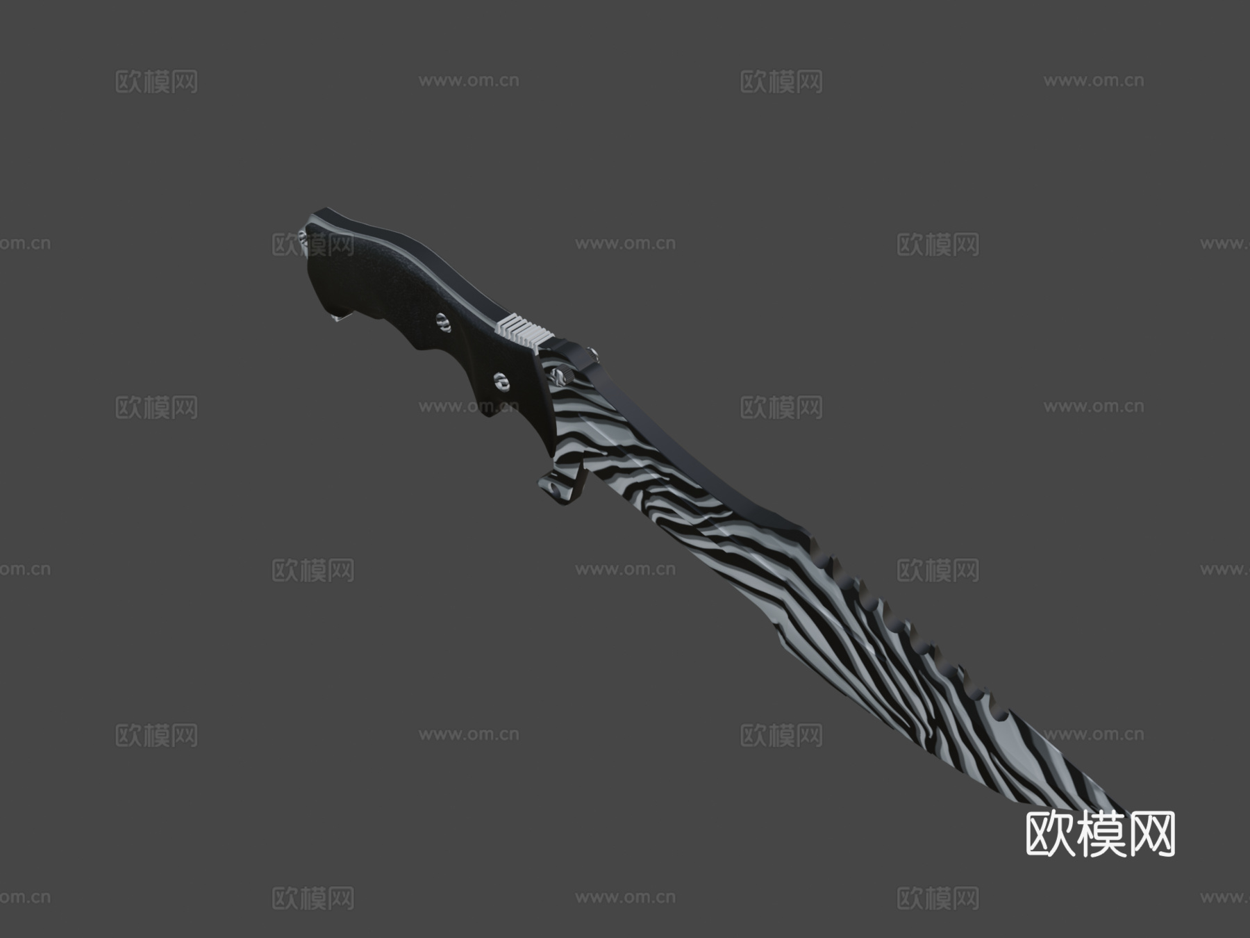 猎人刀擦伤银3d模型下载（渲染图5）