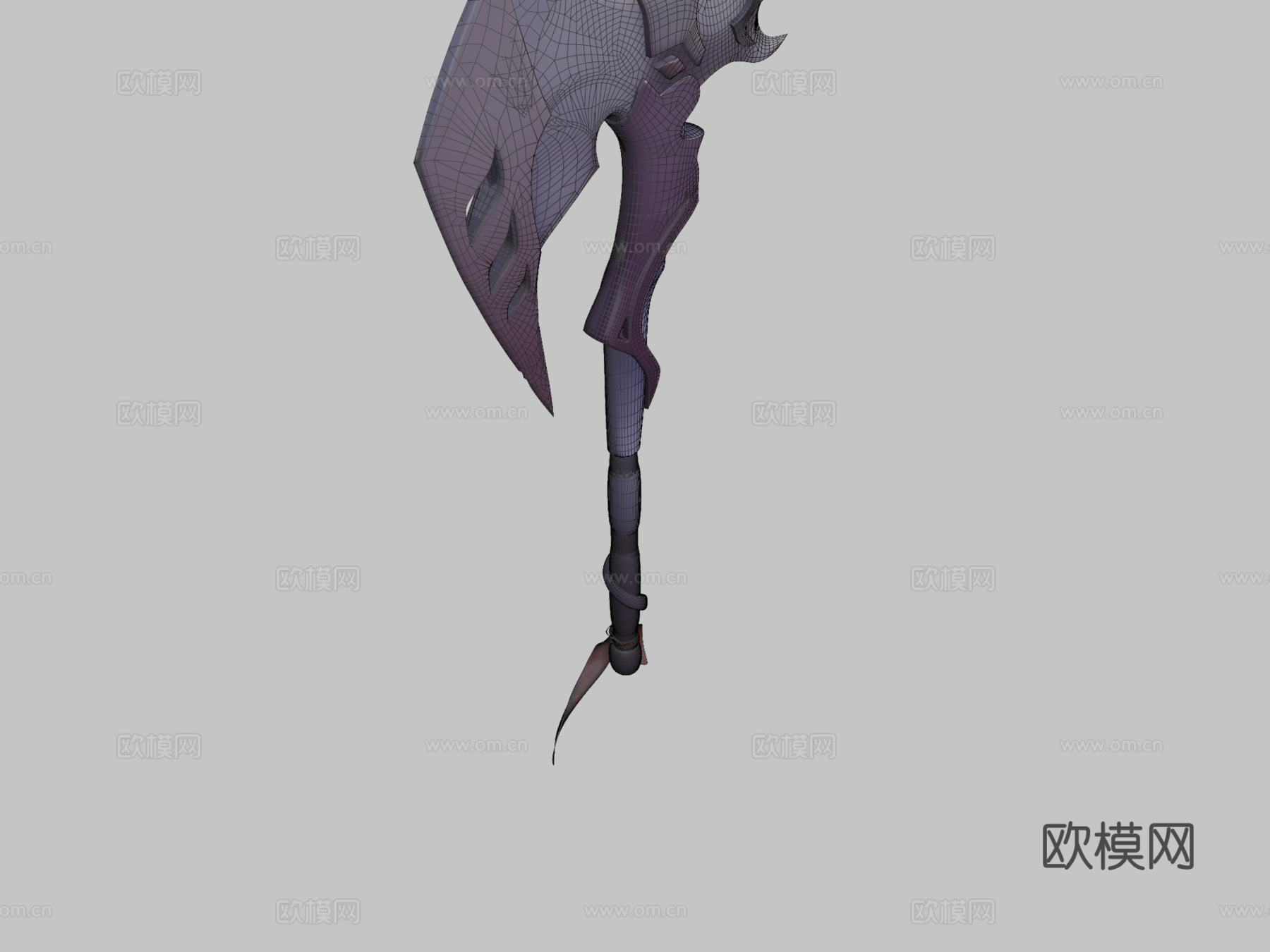 武器长柄斧3d模型下载（渲染图2）