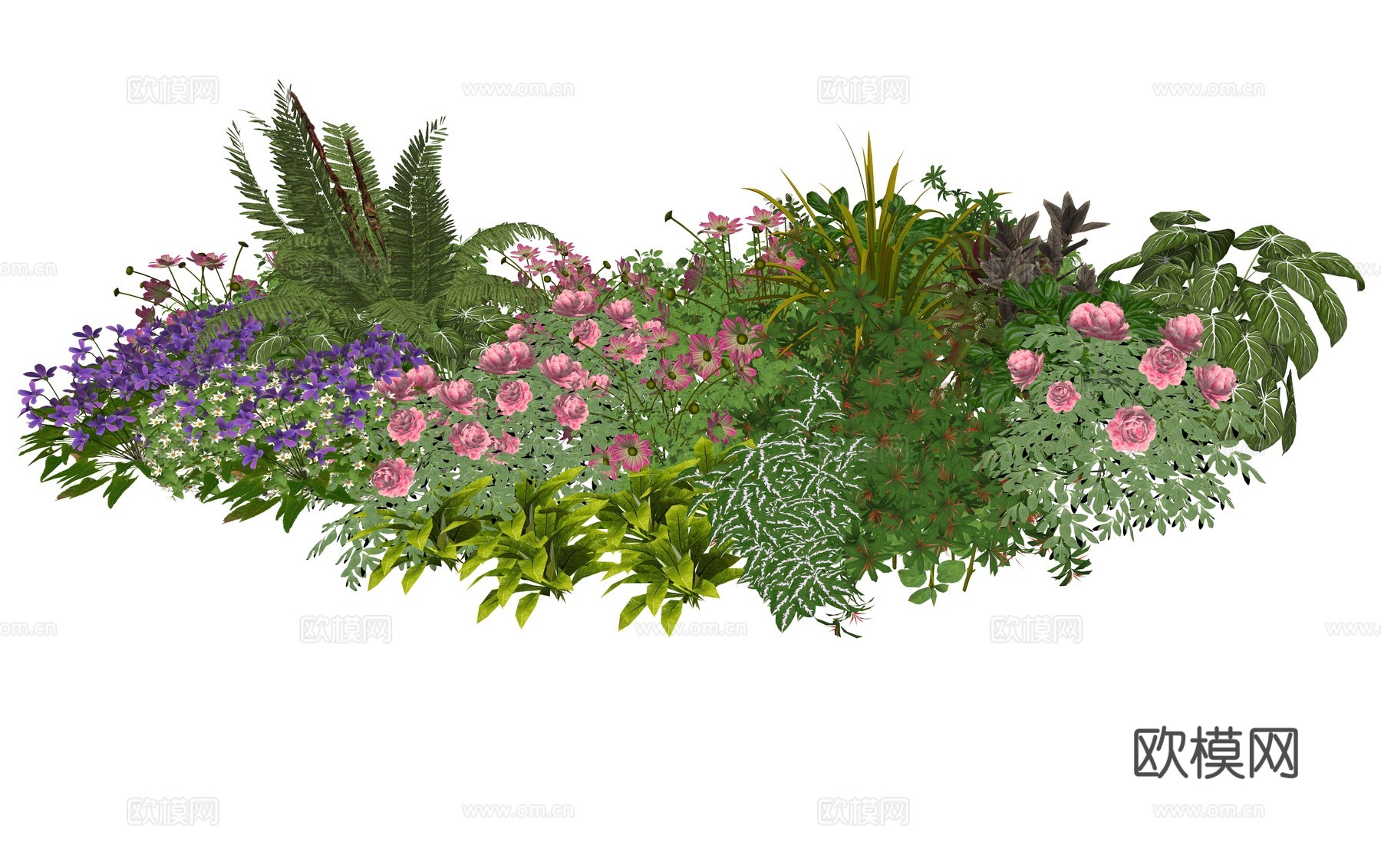 现代庭院景观植物组合su模型