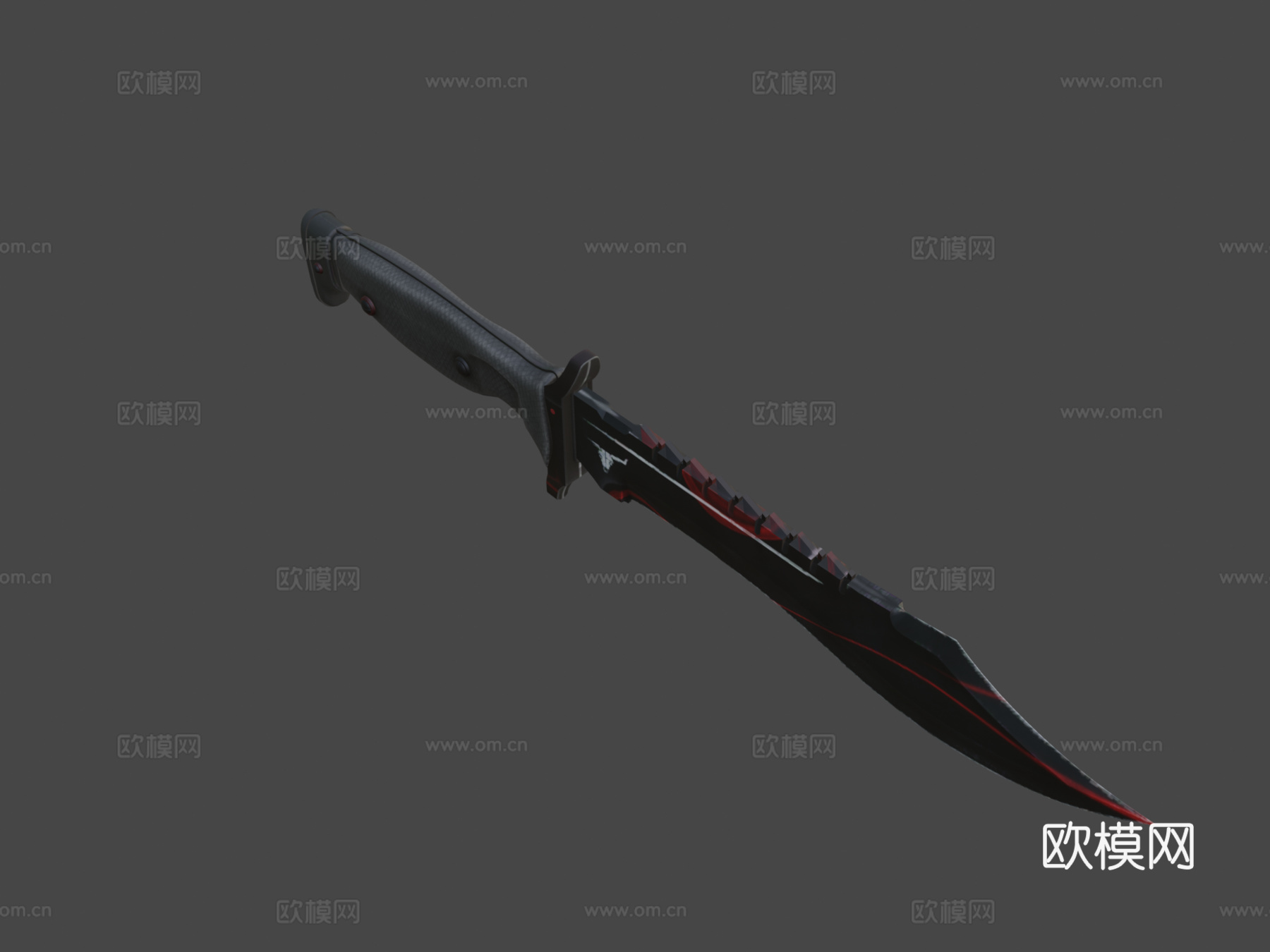 鲍伊猎刀苏格兰纹3号3d模型下载（渲染图5）