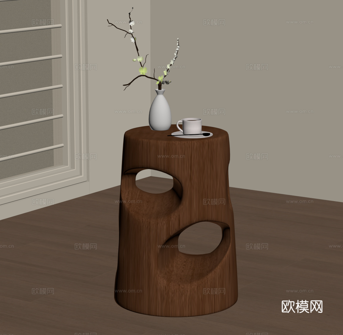 中古风边几 角几圆几su模型