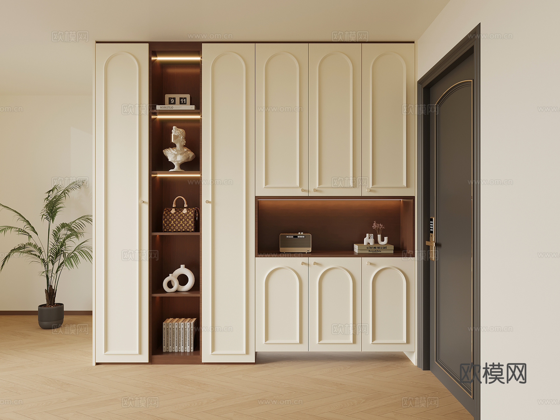 法式中古风鞋柜 入户鞋柜su模型