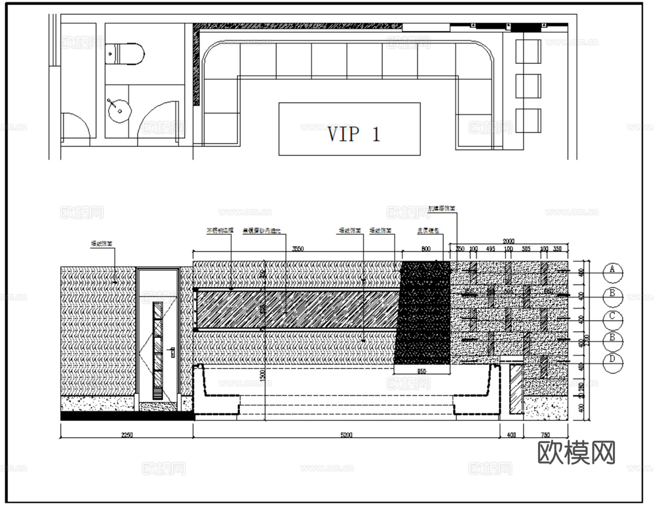5套商务KTV室内CAD施工图效果图cad施工图