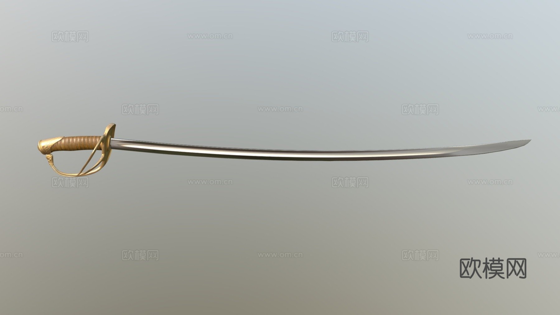 法国军官轻骑兵剑3d模型下载（渲染图1）
