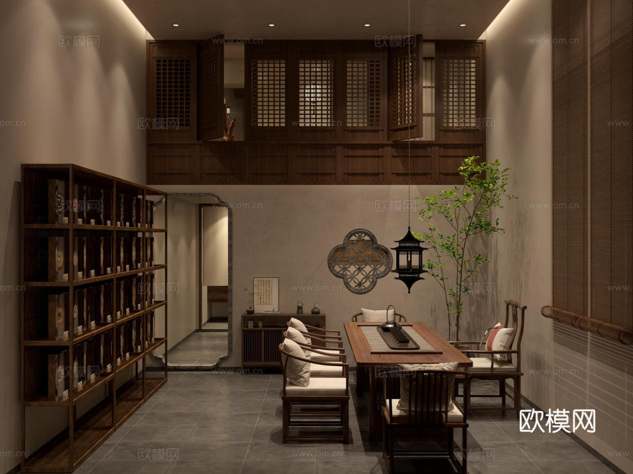 宋式茶馆3d模型下载（渲染图1）