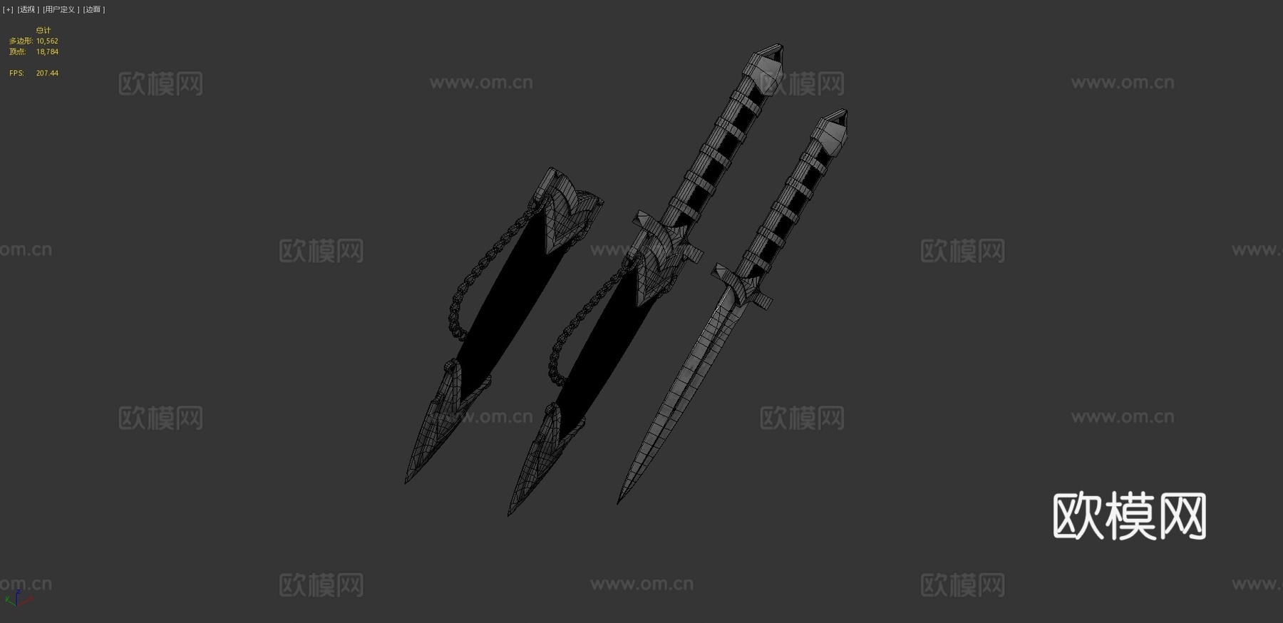刺客匕首3d模型下载（渲染图4）