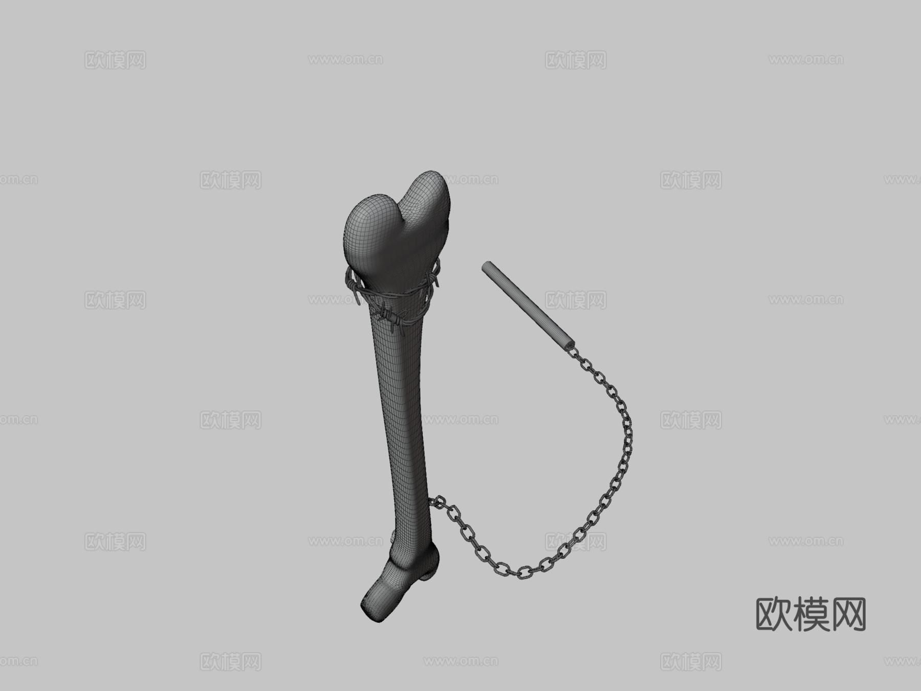 骨节棍3d模型下载（渲染图3）