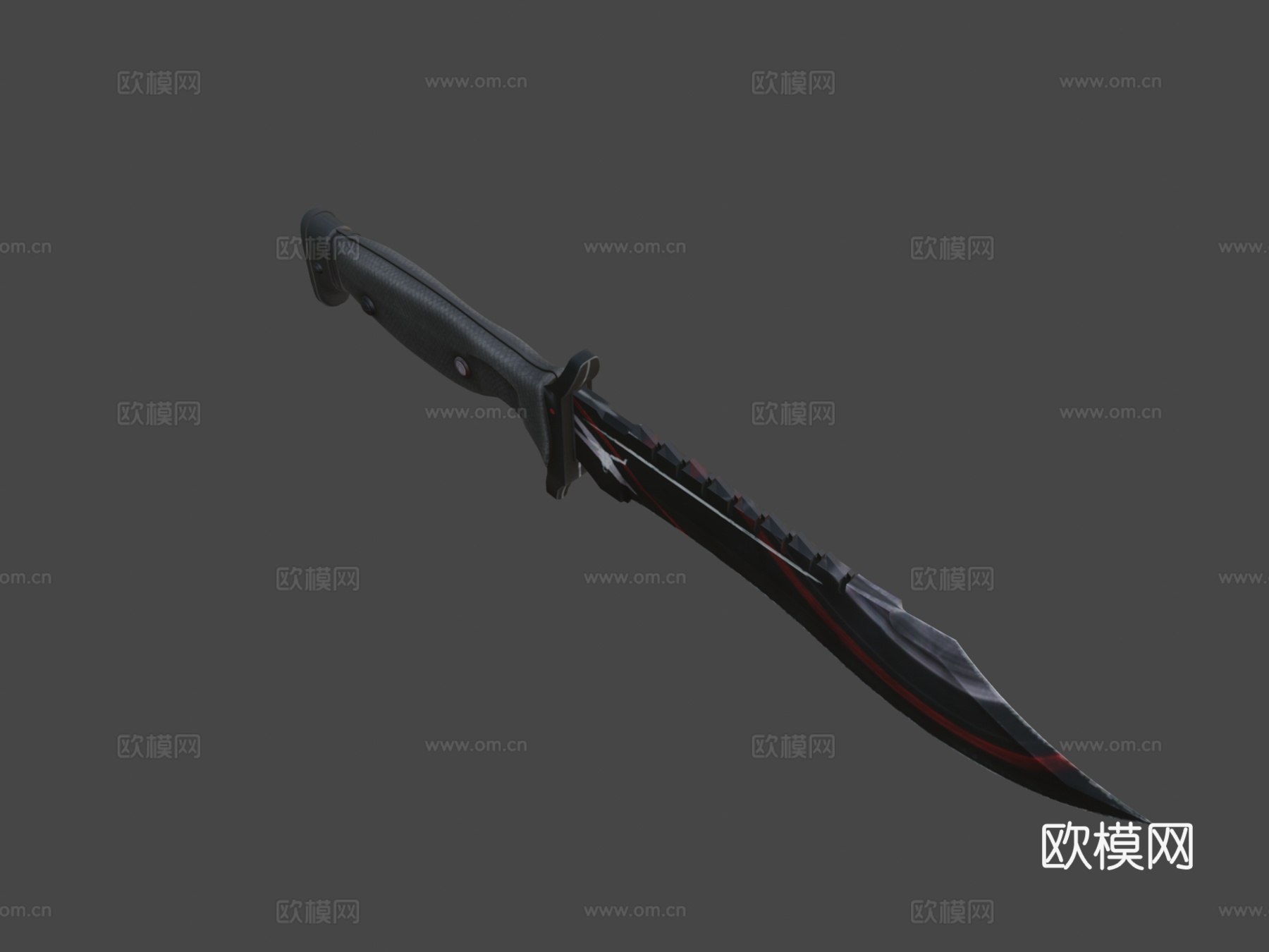 鲍伊猎刀苏格兰纹5号3d模型下载（渲染图7）