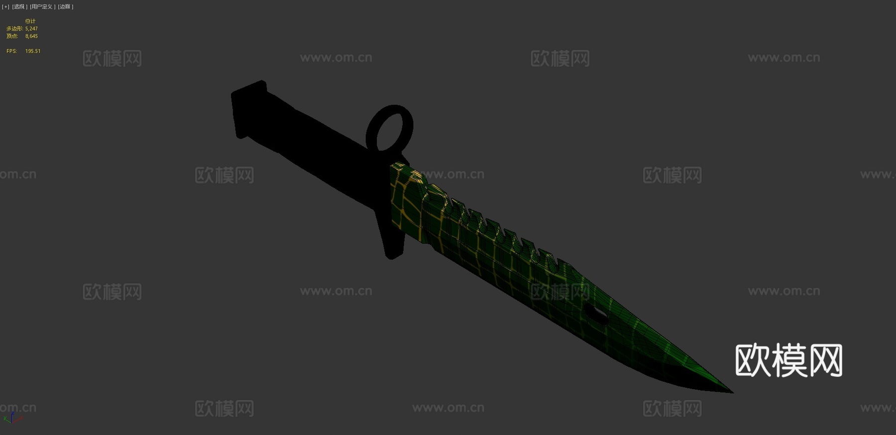 M9刺刀爬虫3d模型下载（渲染图4）