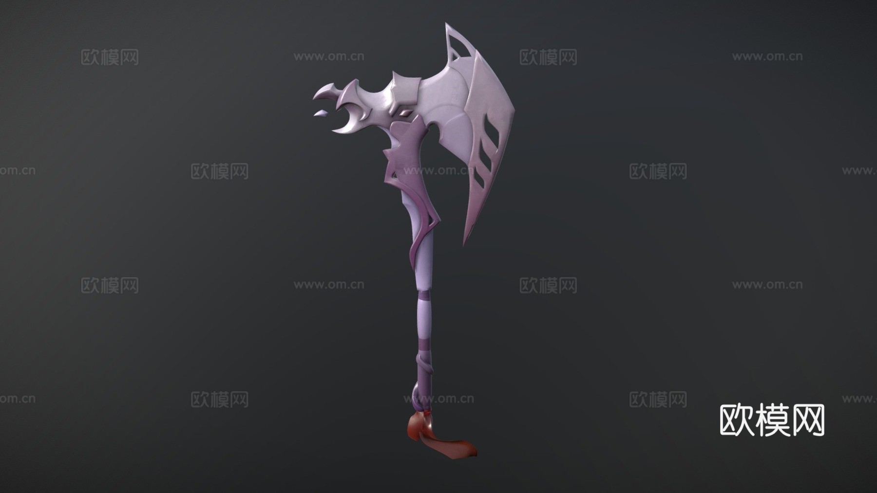 武器长柄斧3d模型下载（渲染图1）