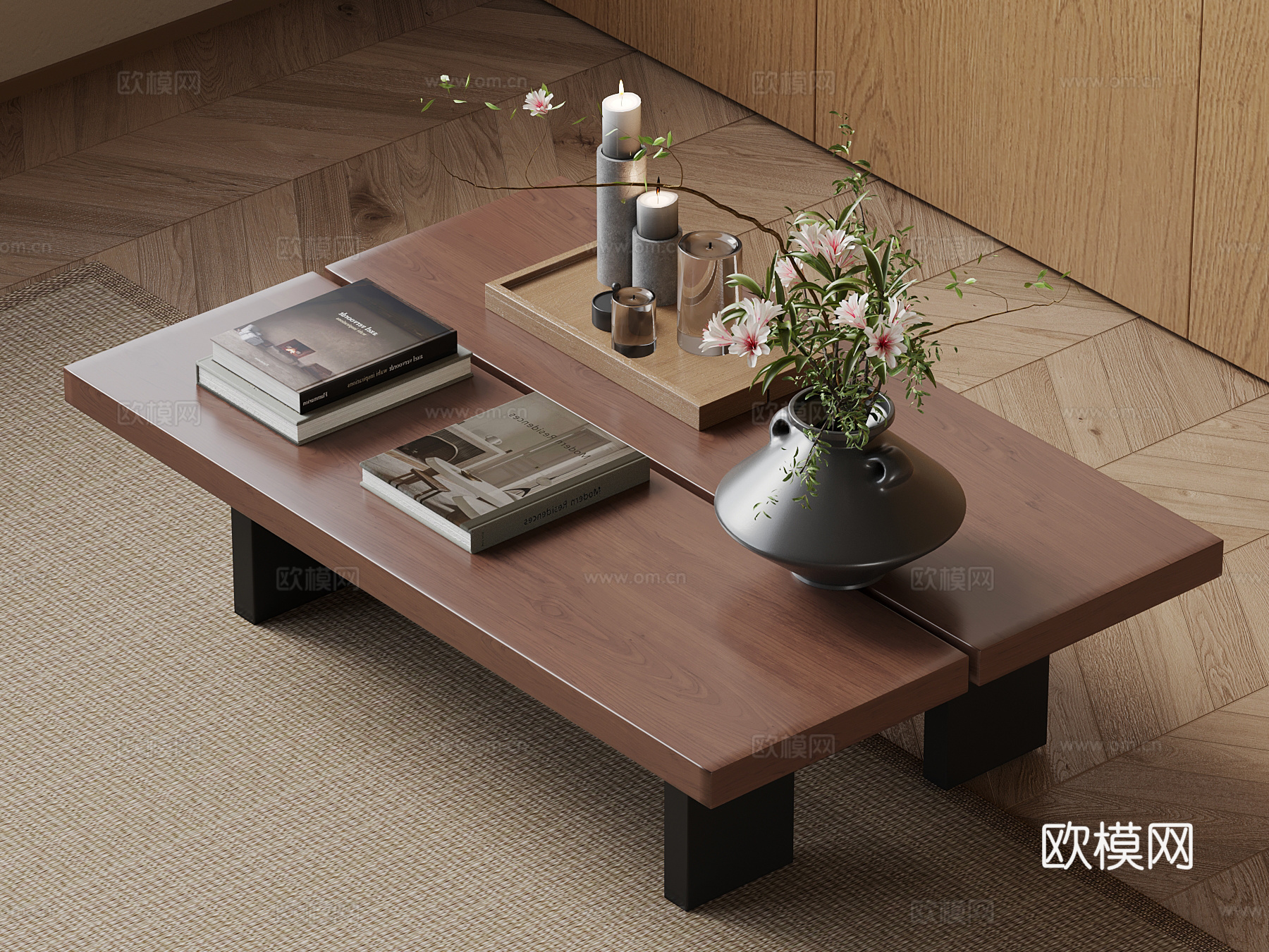 中古风茶几su模型