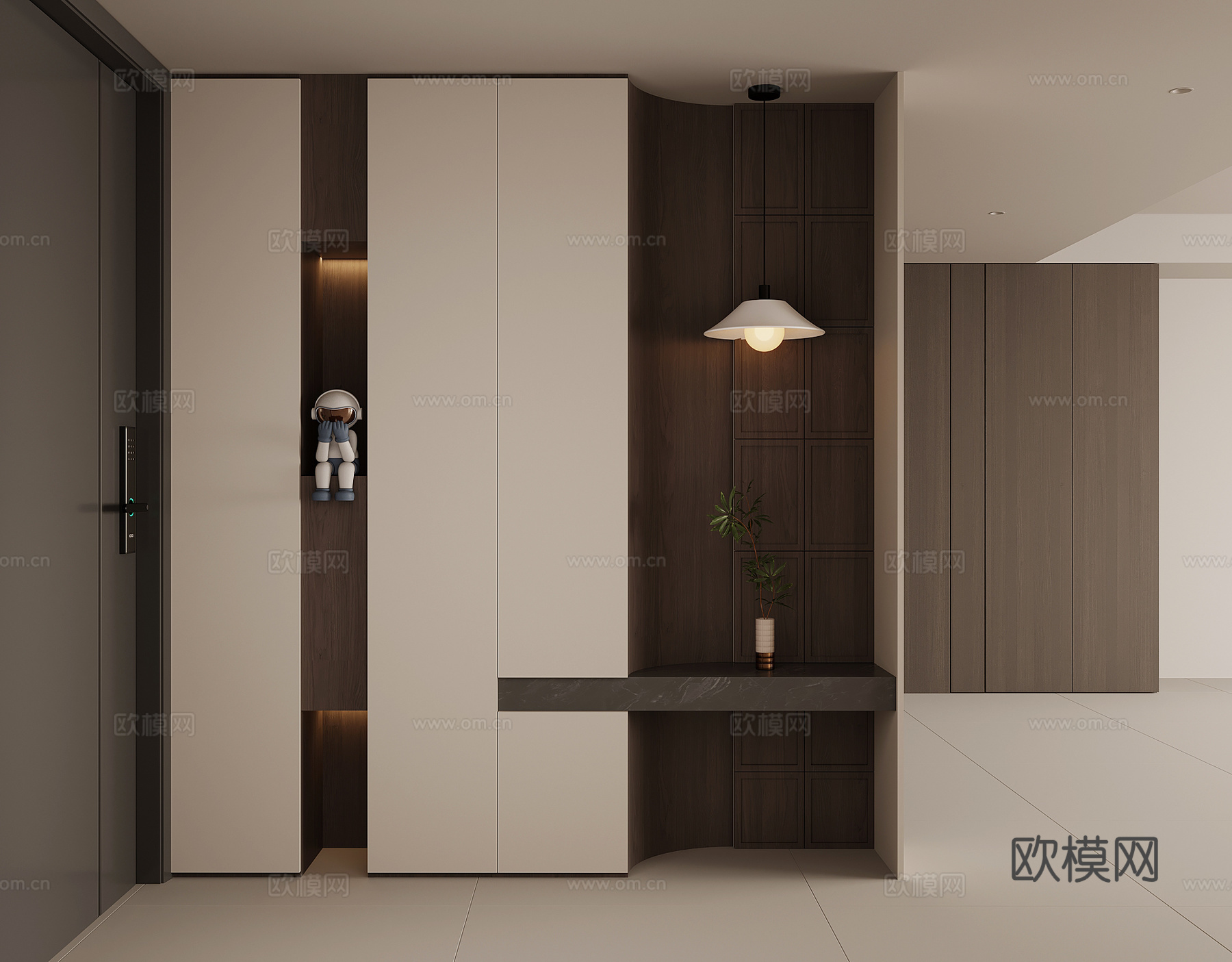 现代意式鞋柜 入户鞋柜su模型