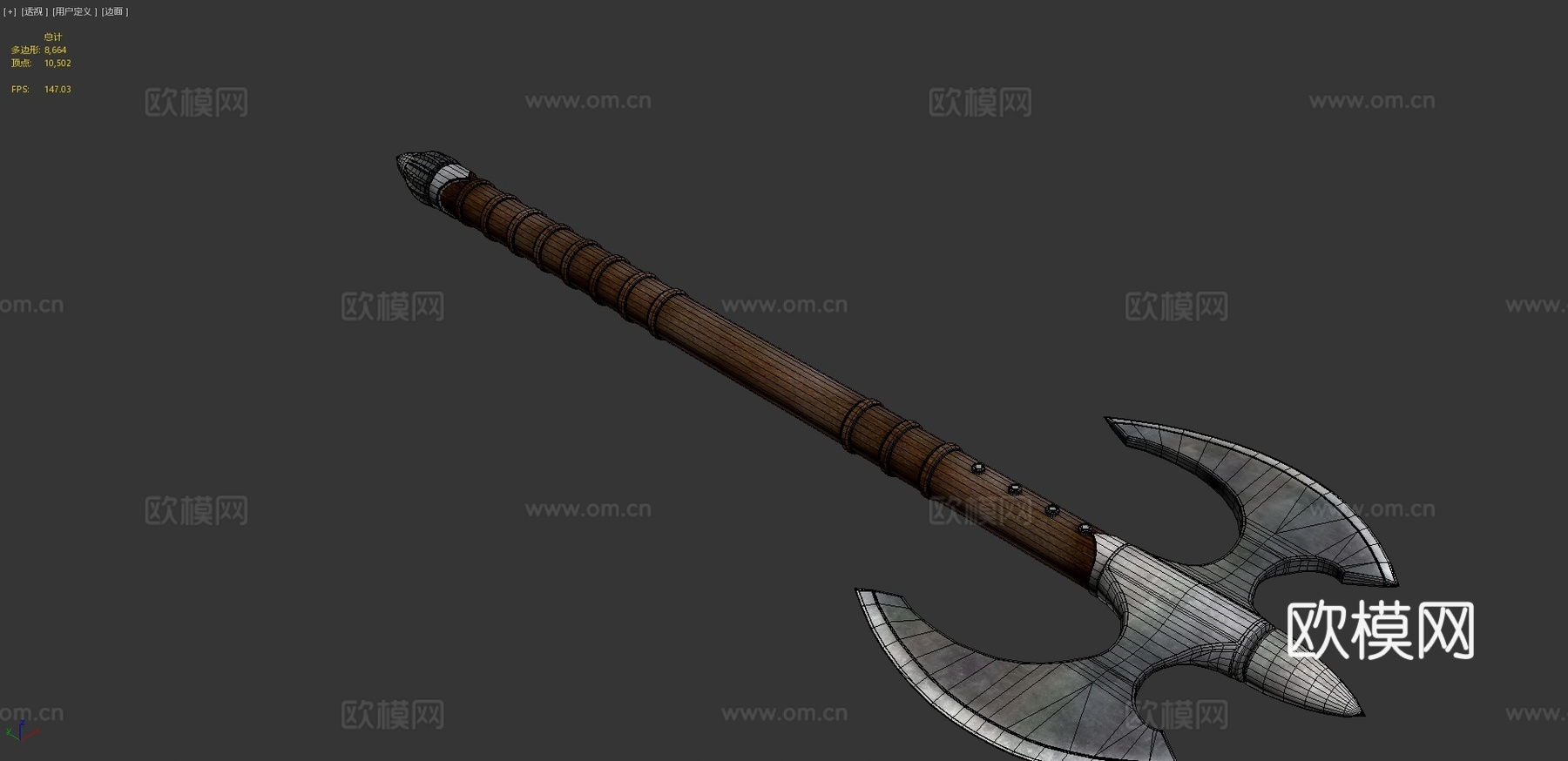 战士斧3d模型下载（渲染图4）