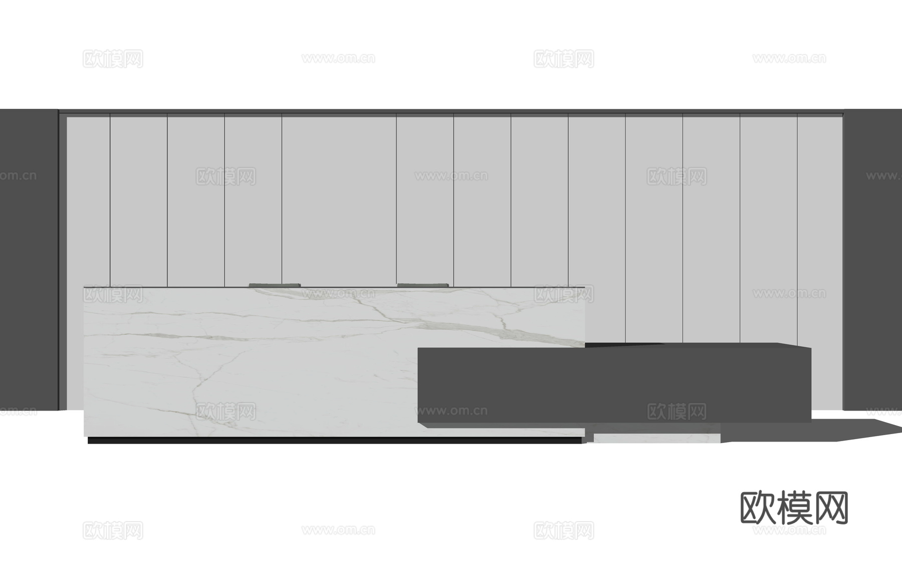 工位 公司前台 酒店前台 前台 展厅su模型