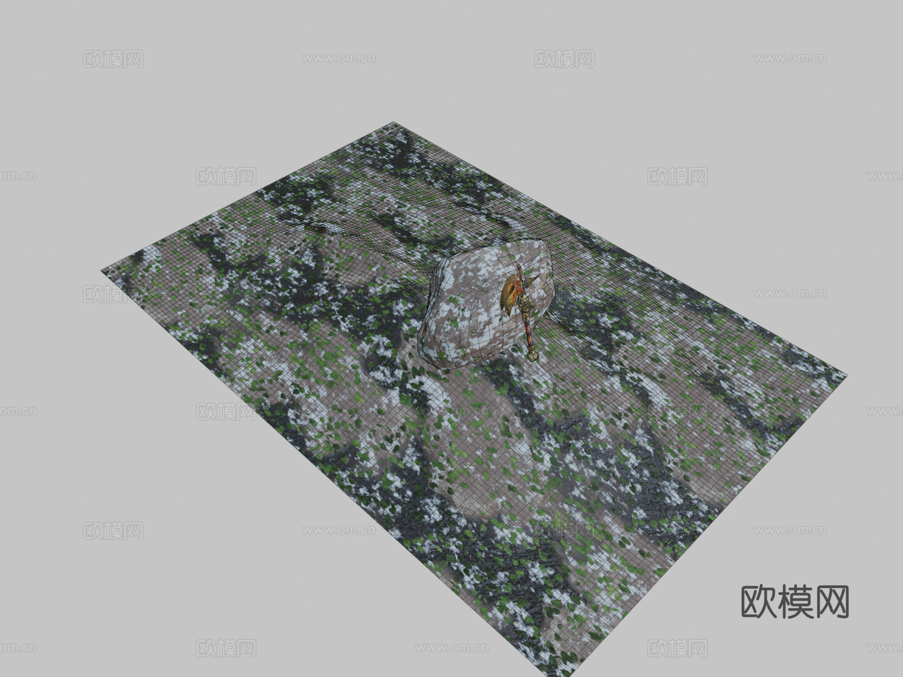 失落神殿之斧3d模型下载（渲染图2）