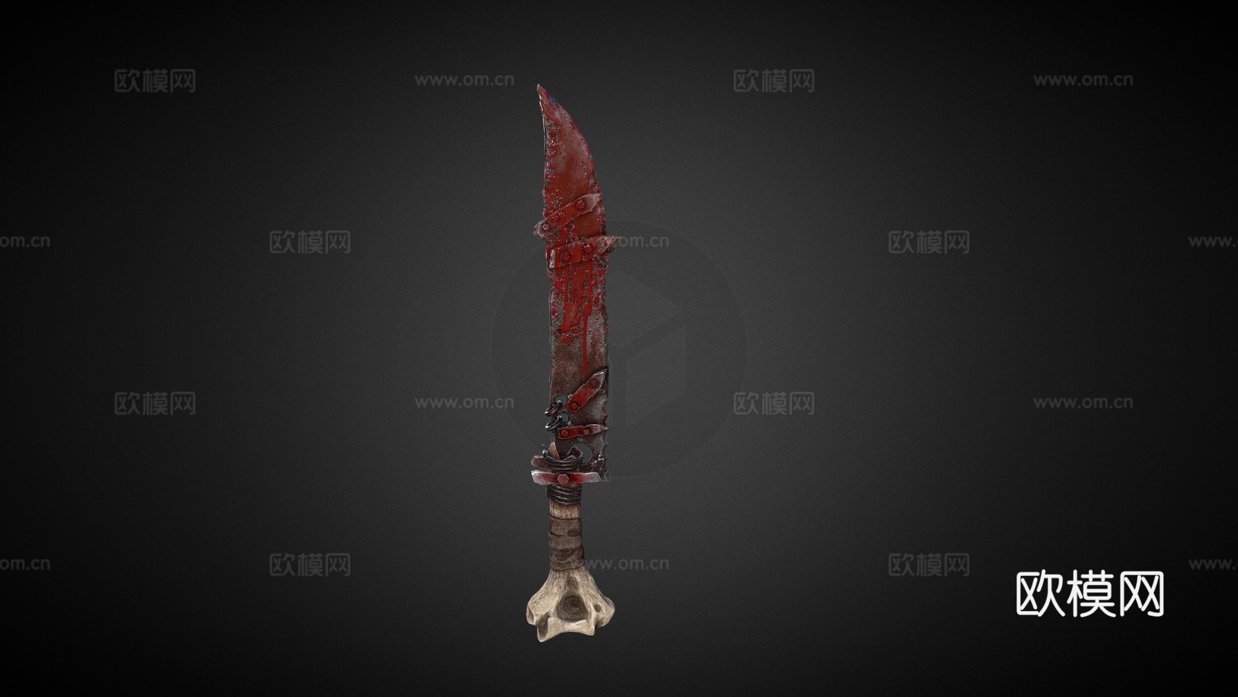 定制砍刀套装刀3d模型下载（渲染图1）