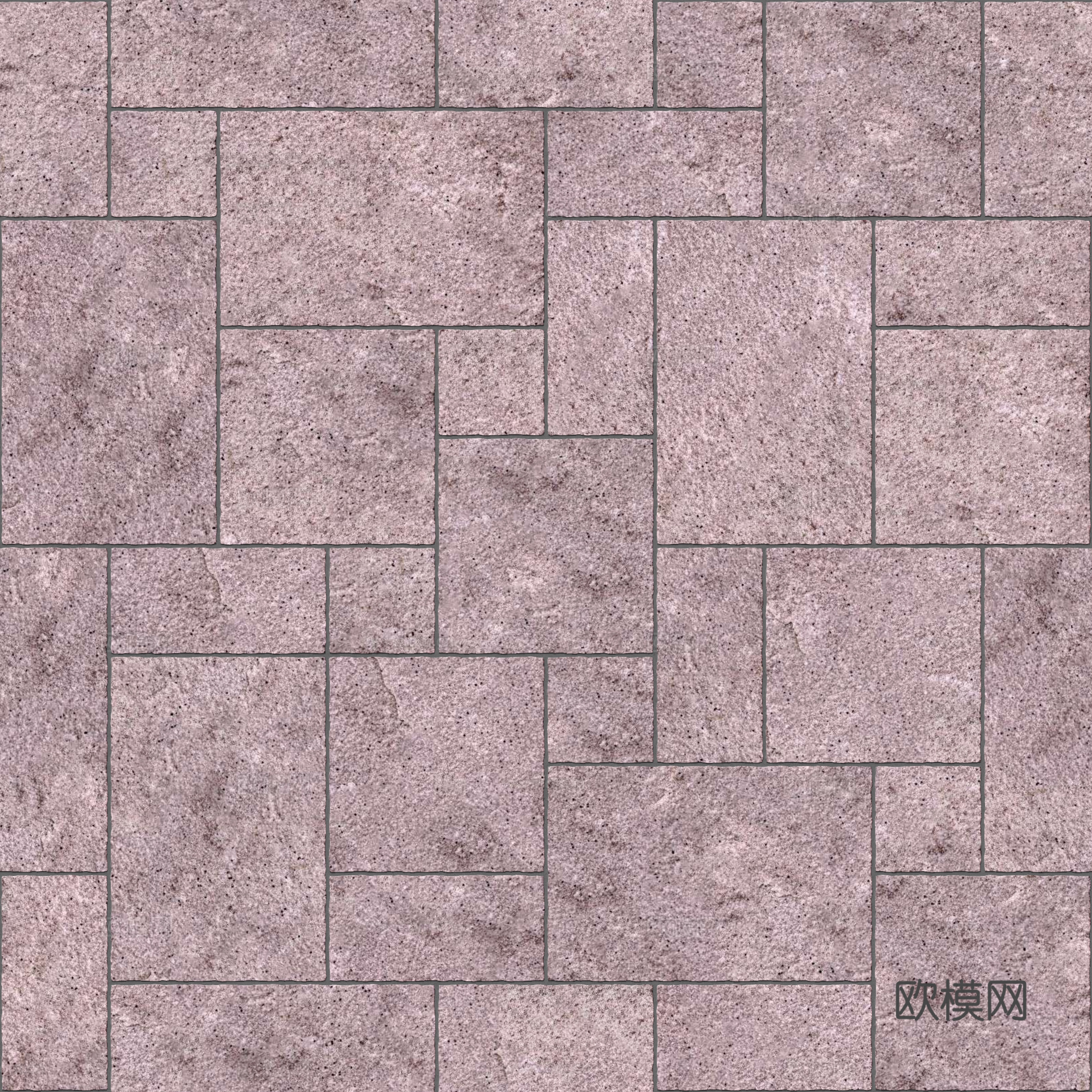 暗红色红色砂岩石板-大小错拼错缝29