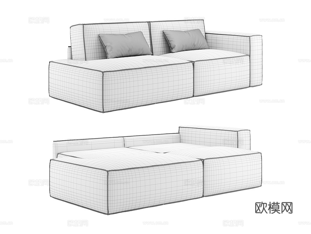 MEBELFORM 二人沙发 沙发床3d模型下载（渲染图2）