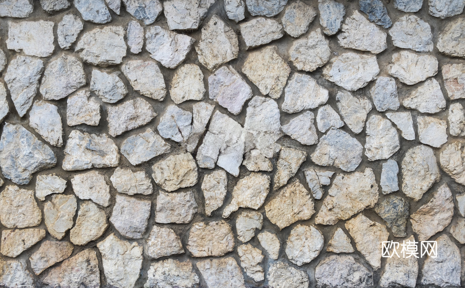 不规则多边形干垒石，自然毛石肌理60